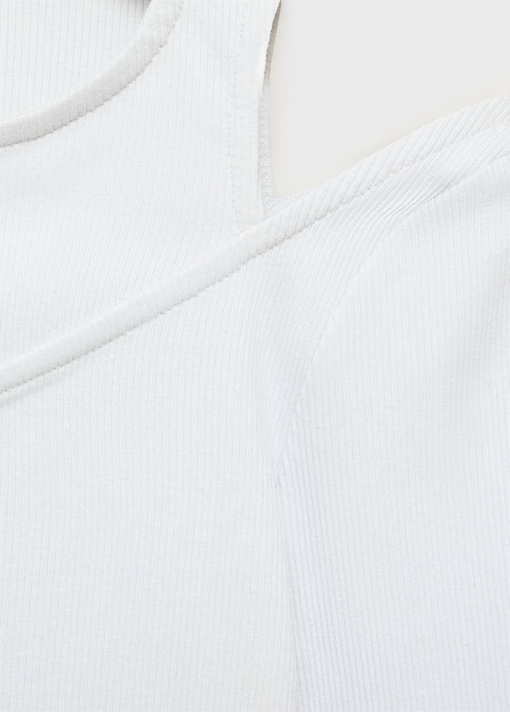 Ribbed cut-out T-shirt — Sky Blue