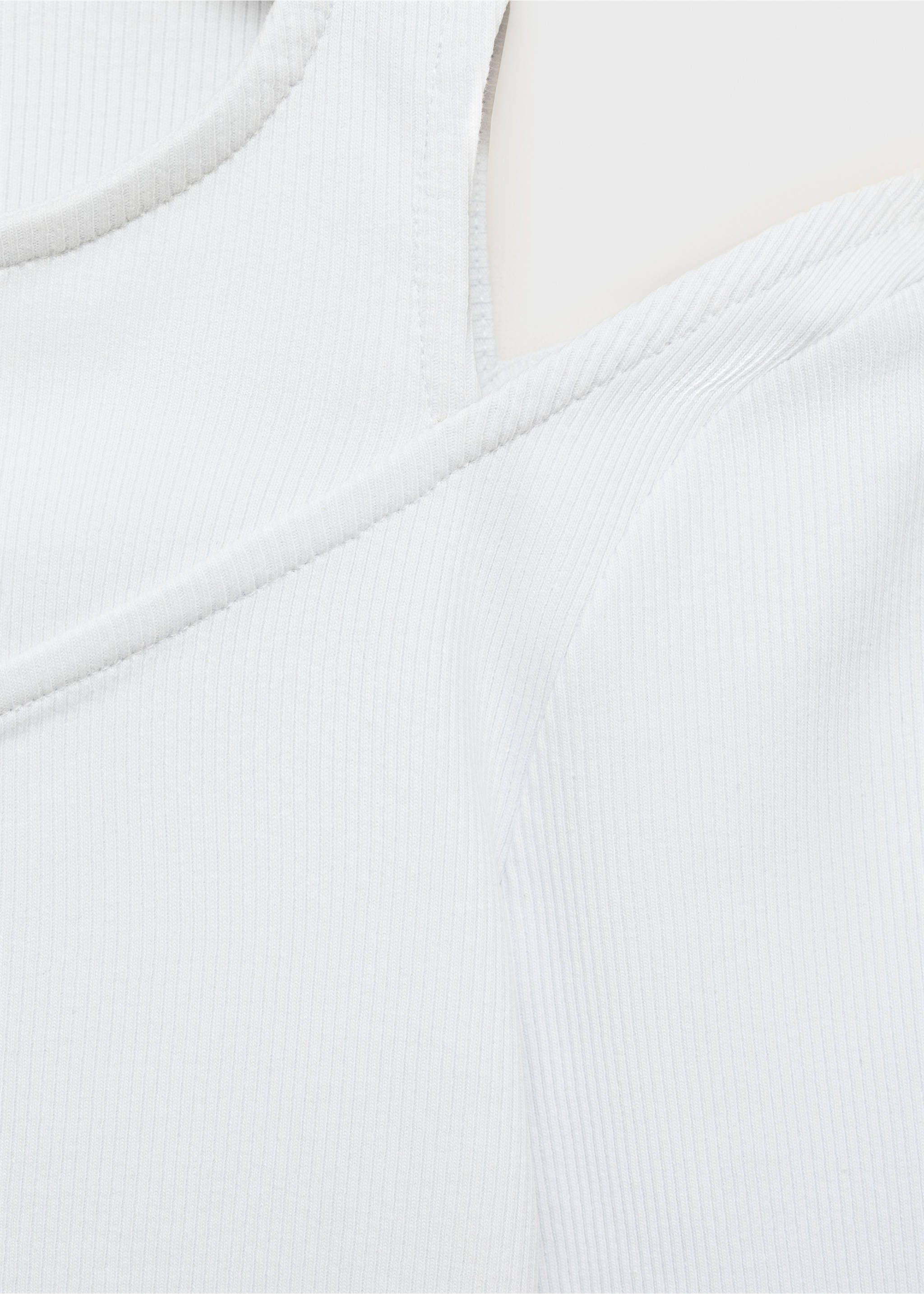 Ribbed cut-out T-shirt - Details of the article 0, Sky Blue. Ref: 17004428-00.