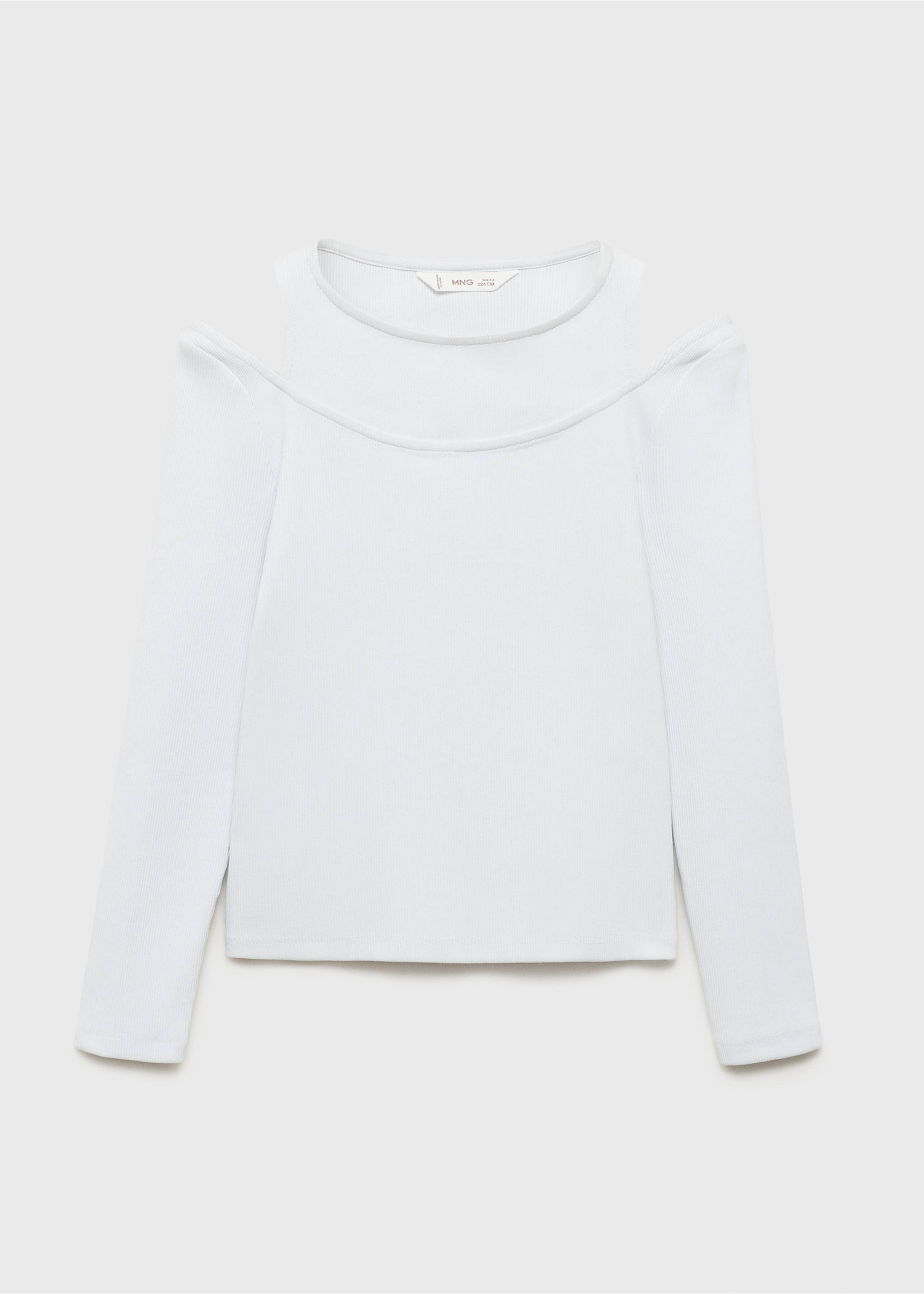 Ribbed cut-out T-shirt - Article without model, Sky Blue. Ref: 17004428-00.