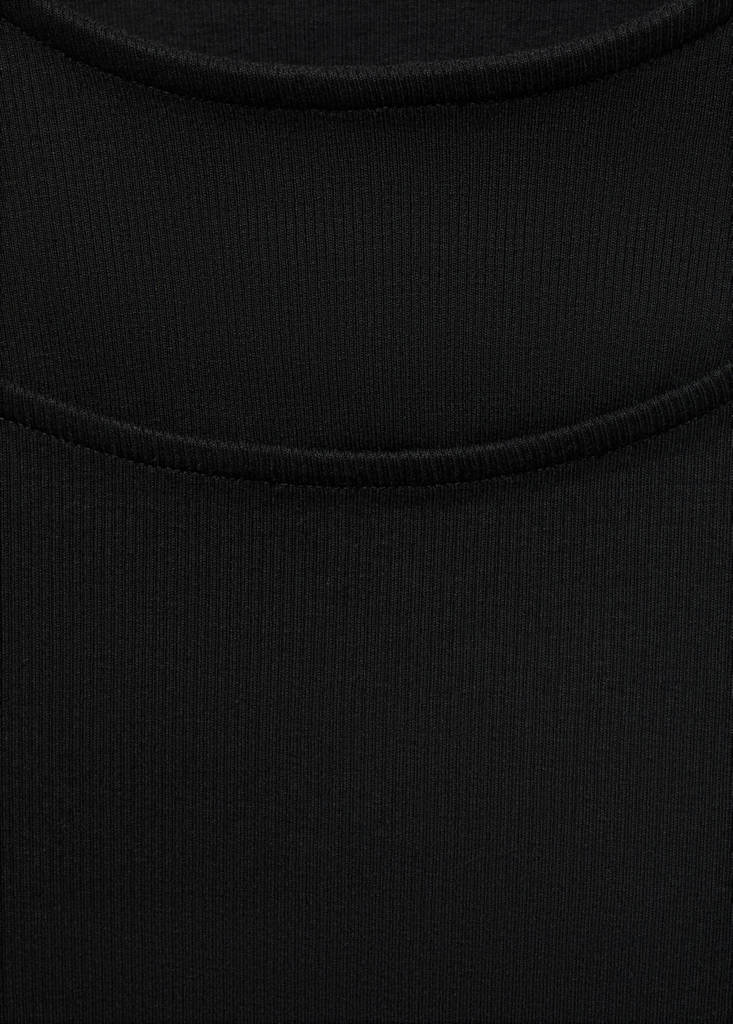 Ribbed cut-out T-shirt — Black