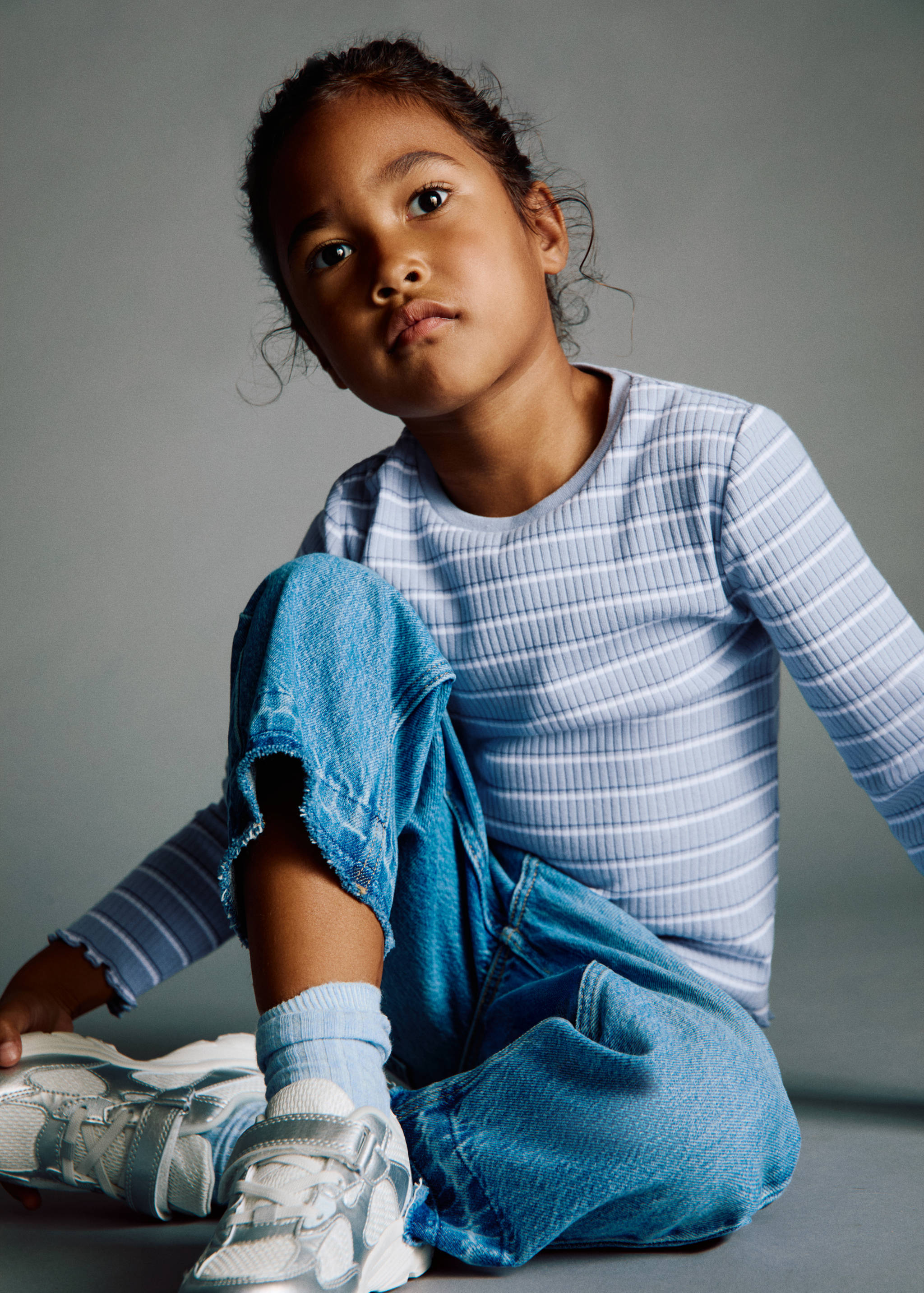 Striped cotton t-shirt - Details of the article 1