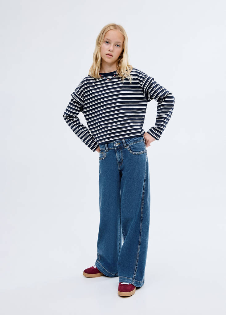 Striped long sleeves t-shirt — Navy