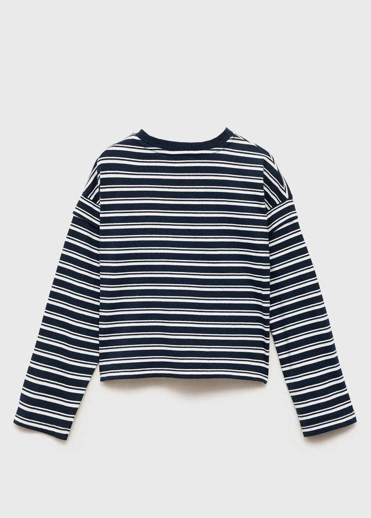 Striped long sleeves t-shirt — Navy