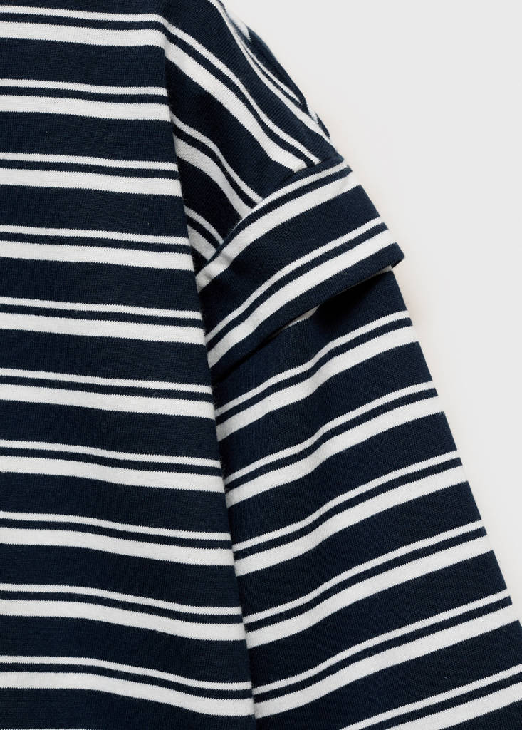 Striped long sleeves t-shirt — Navy