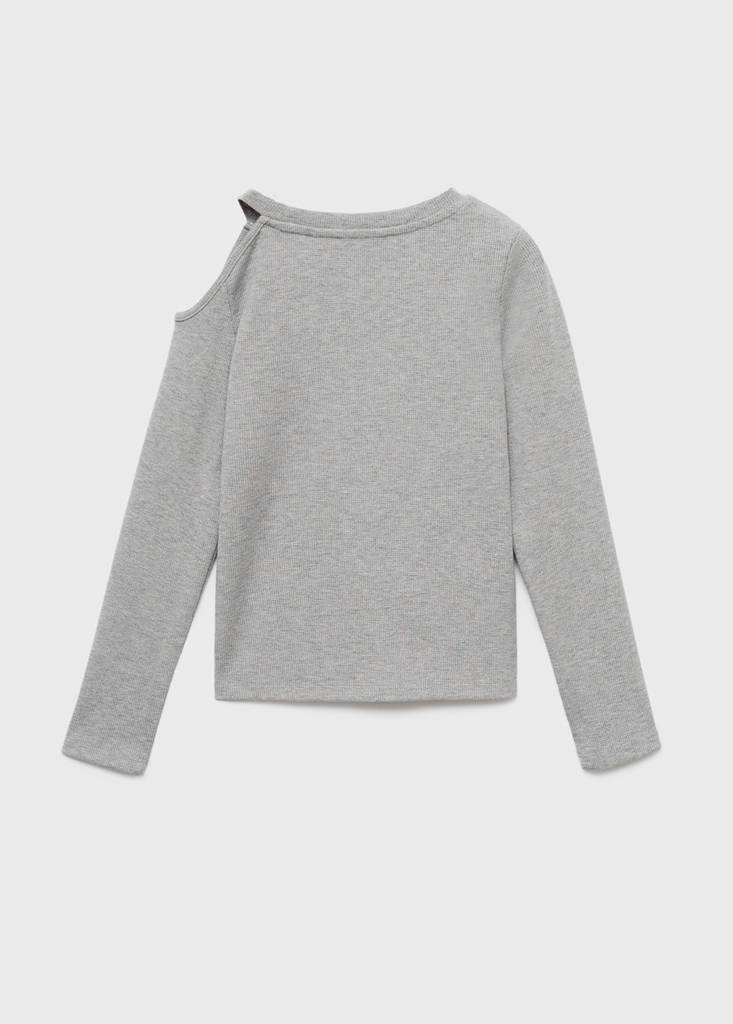 Lurex top with cut-out — Medium Heather Grey