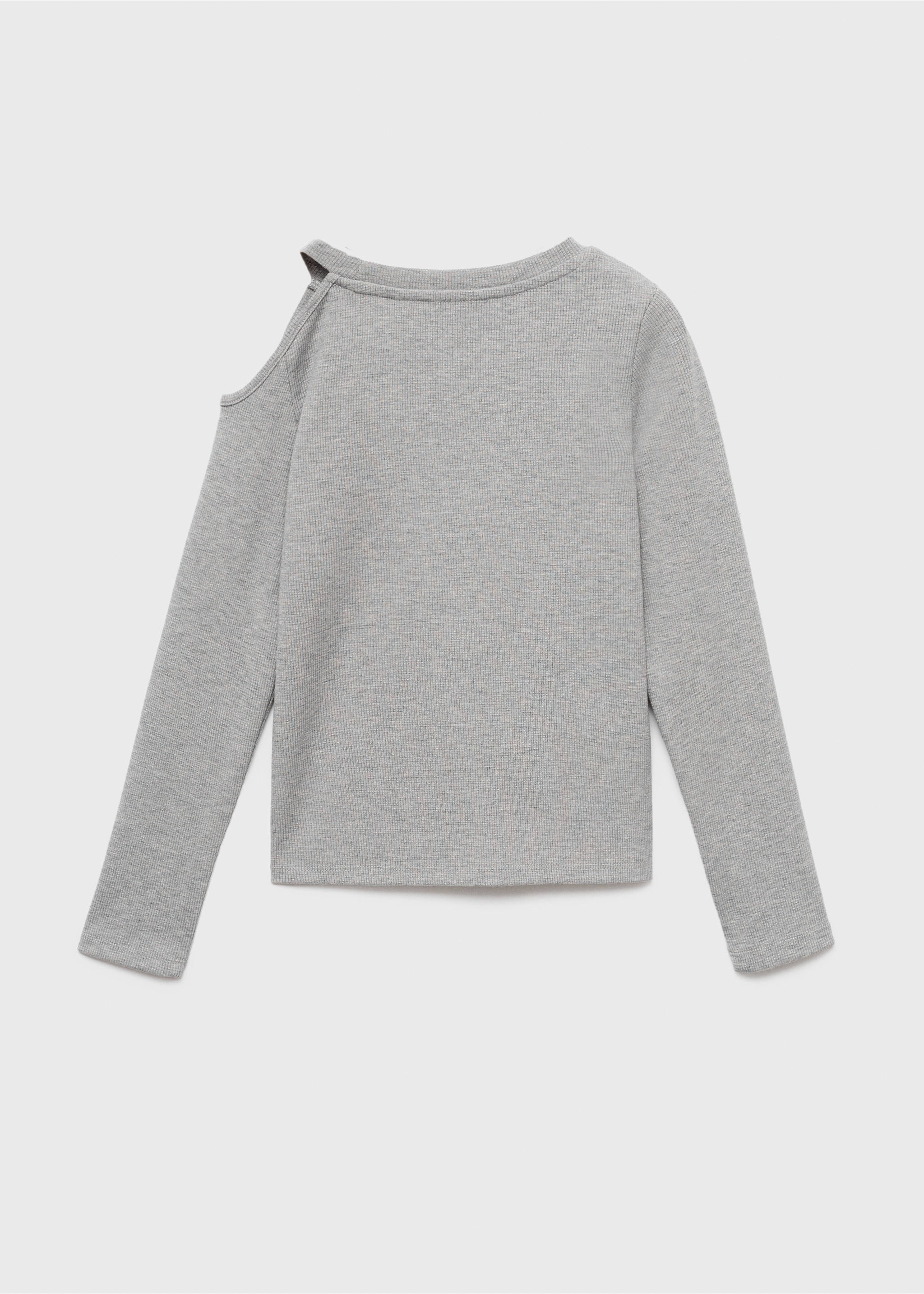 Lurex top with cut-out - Reverse of the article, Medium Heather Grey. Ref: 17004435-00.