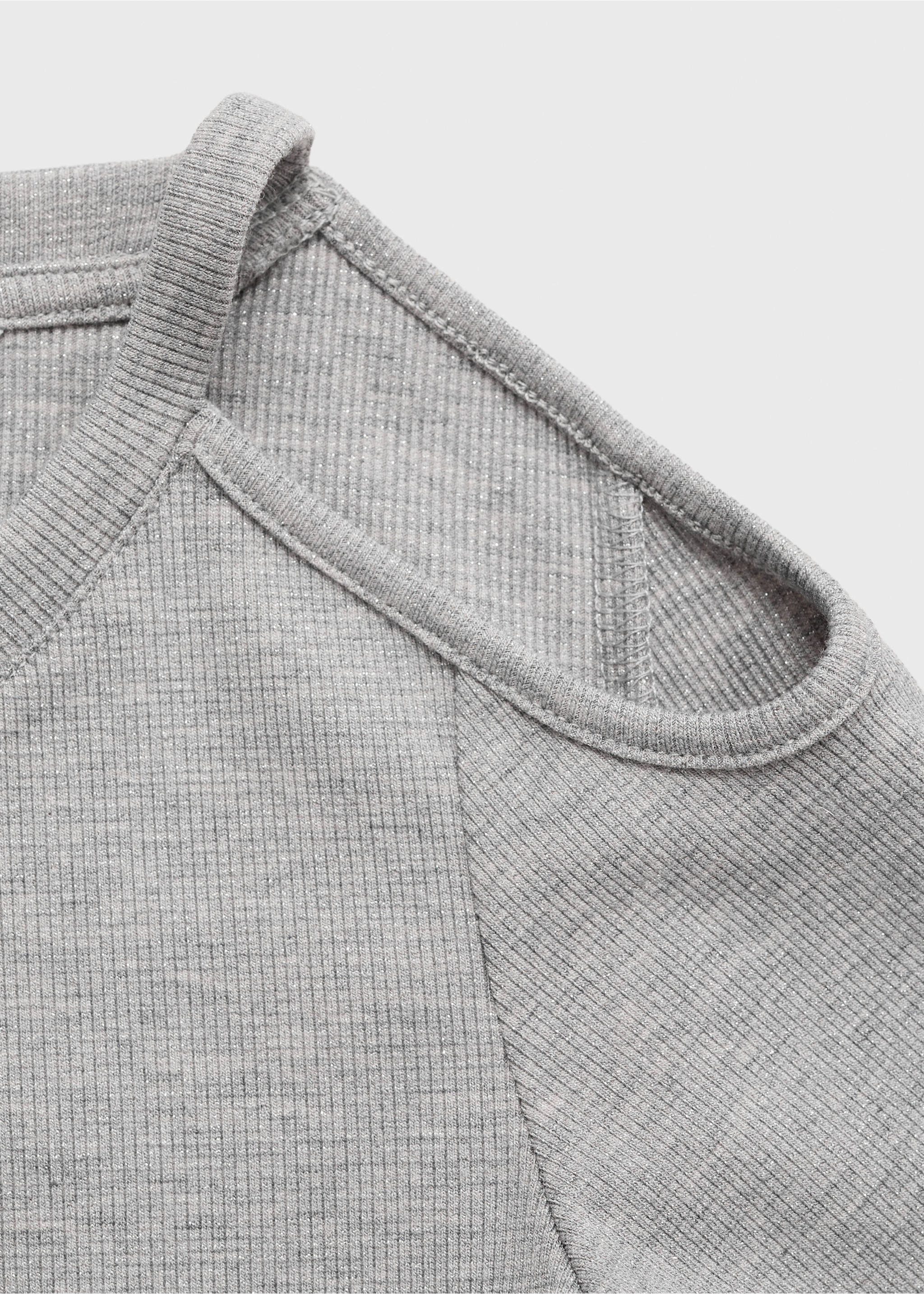 Lurex top with cut-out - Details of the article 8, Medium Heather Grey. Ref: 17004435-00.