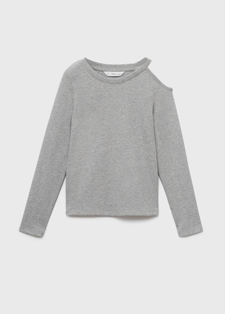 Lurex top with cut-out — Medium Heather Grey