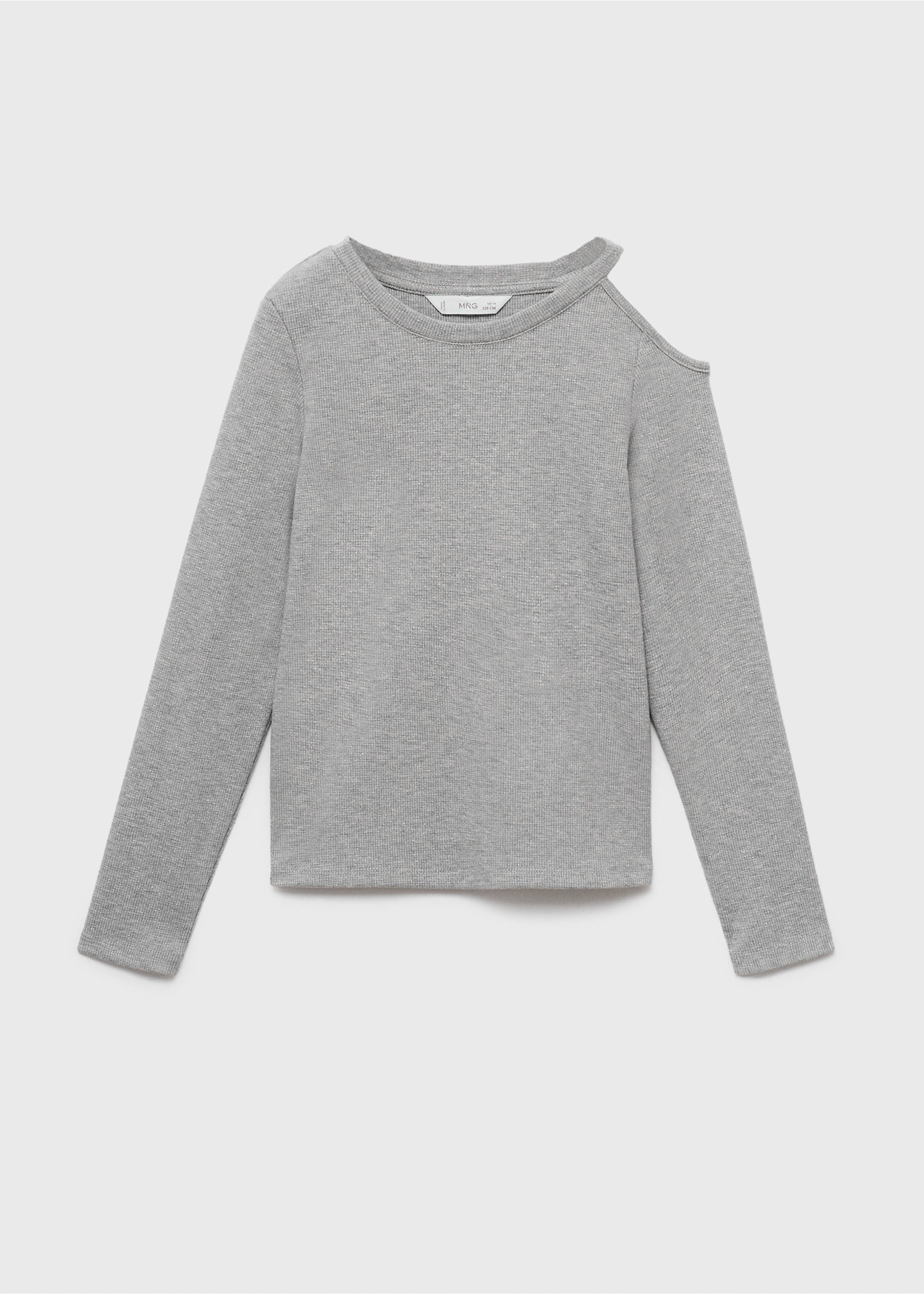 Lurex top with cut-out - Article without model, Medium Heather Grey. Ref: 17004435-00.