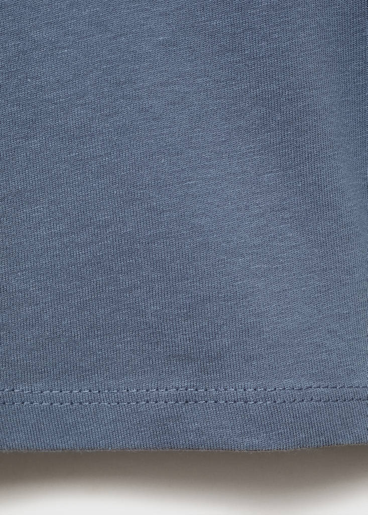Printed cotton-blend T-shirt — Indigo Blue