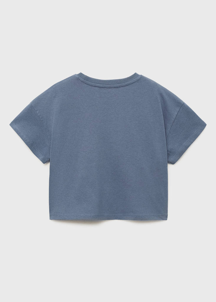 Printed cotton-blend T-shirt — Indigo Blue