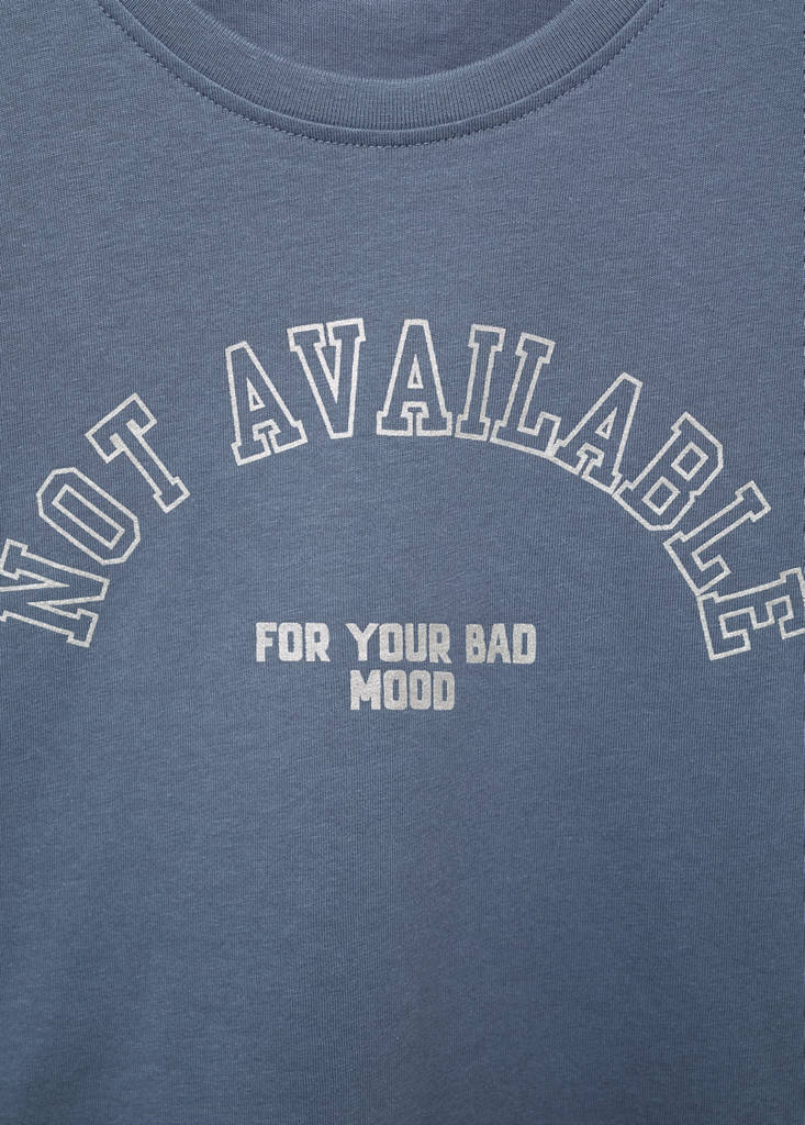 Printed cotton-blend T-shirt — Indigo Blue