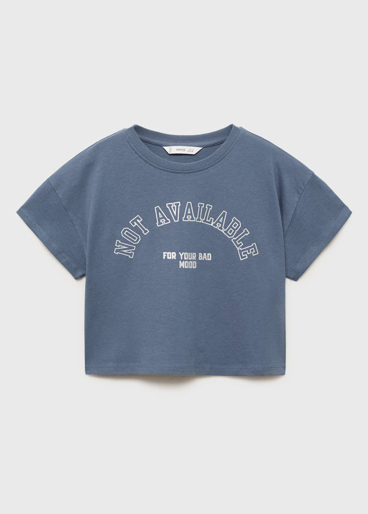 Printed cotton-blend T-shirt — Indigo Blue