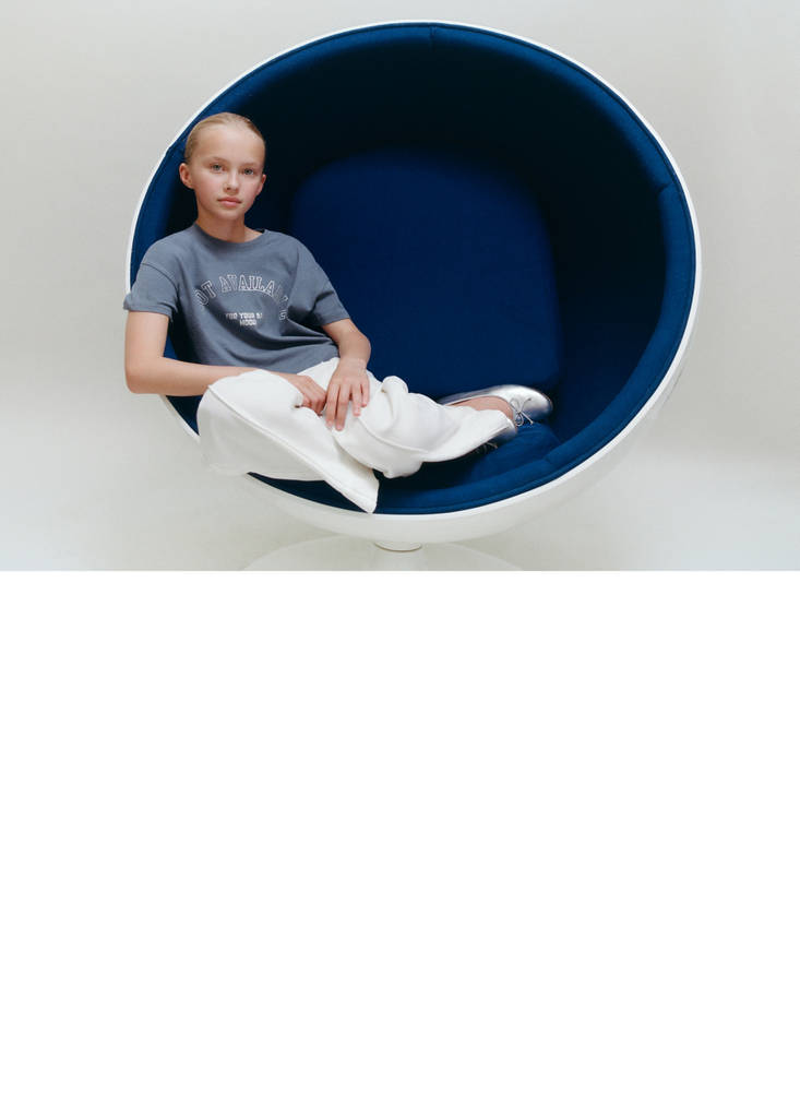 Printed cotton-blend T-shirt — Indigo Blue