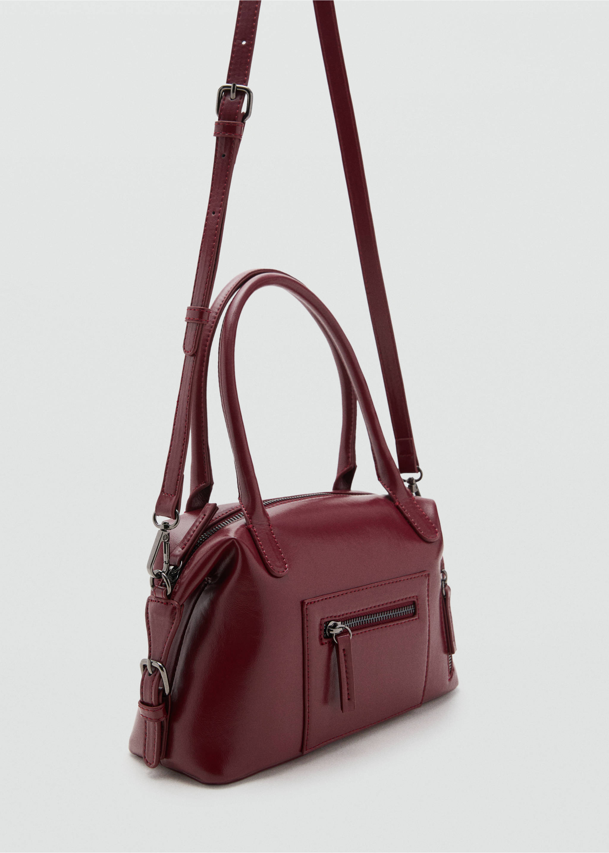 Bolso estructurado mini - Plano medio, Burdeos. Ref: 17004442-00.