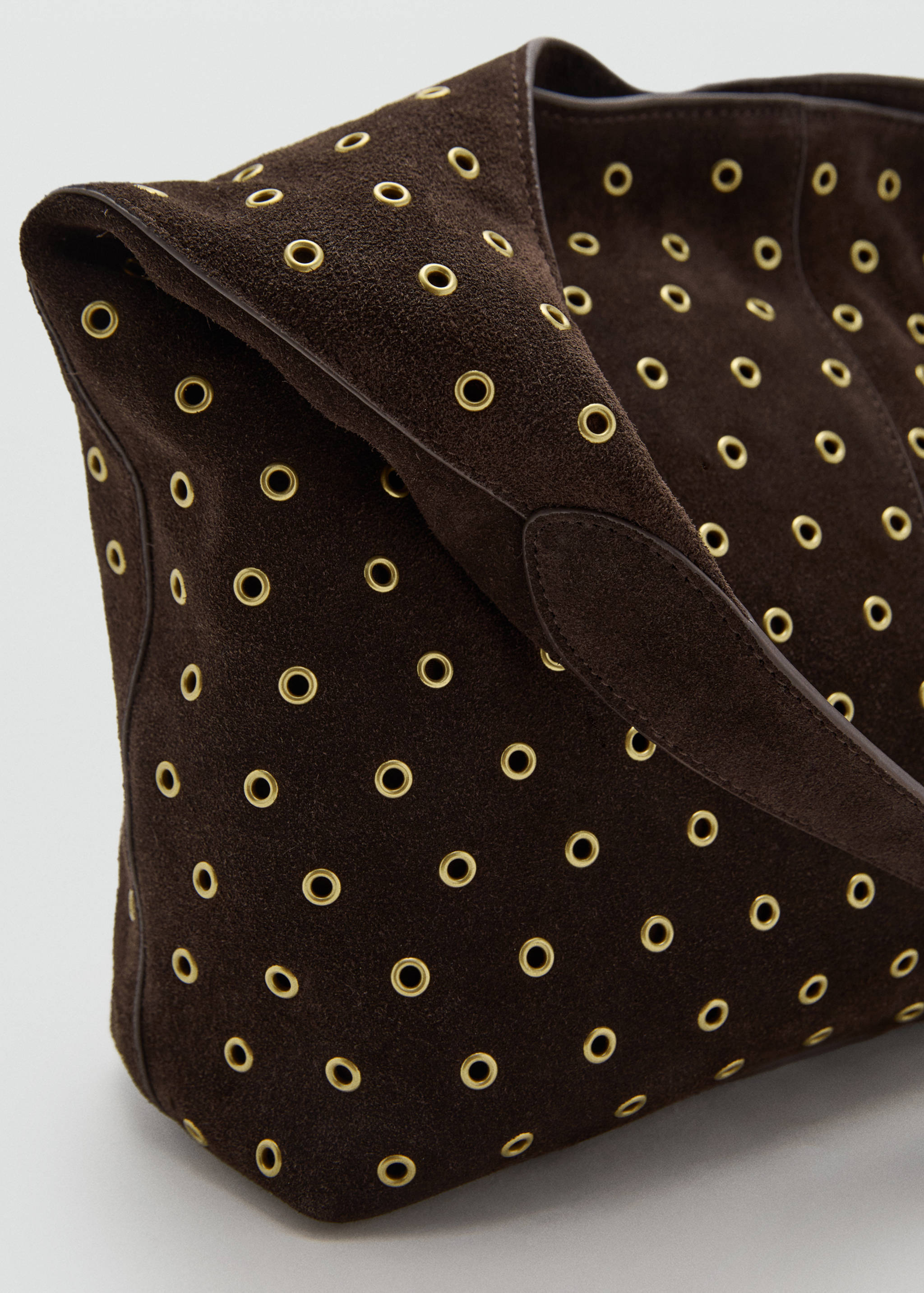 Suede shopper bag with eyelets - Details of the article 1