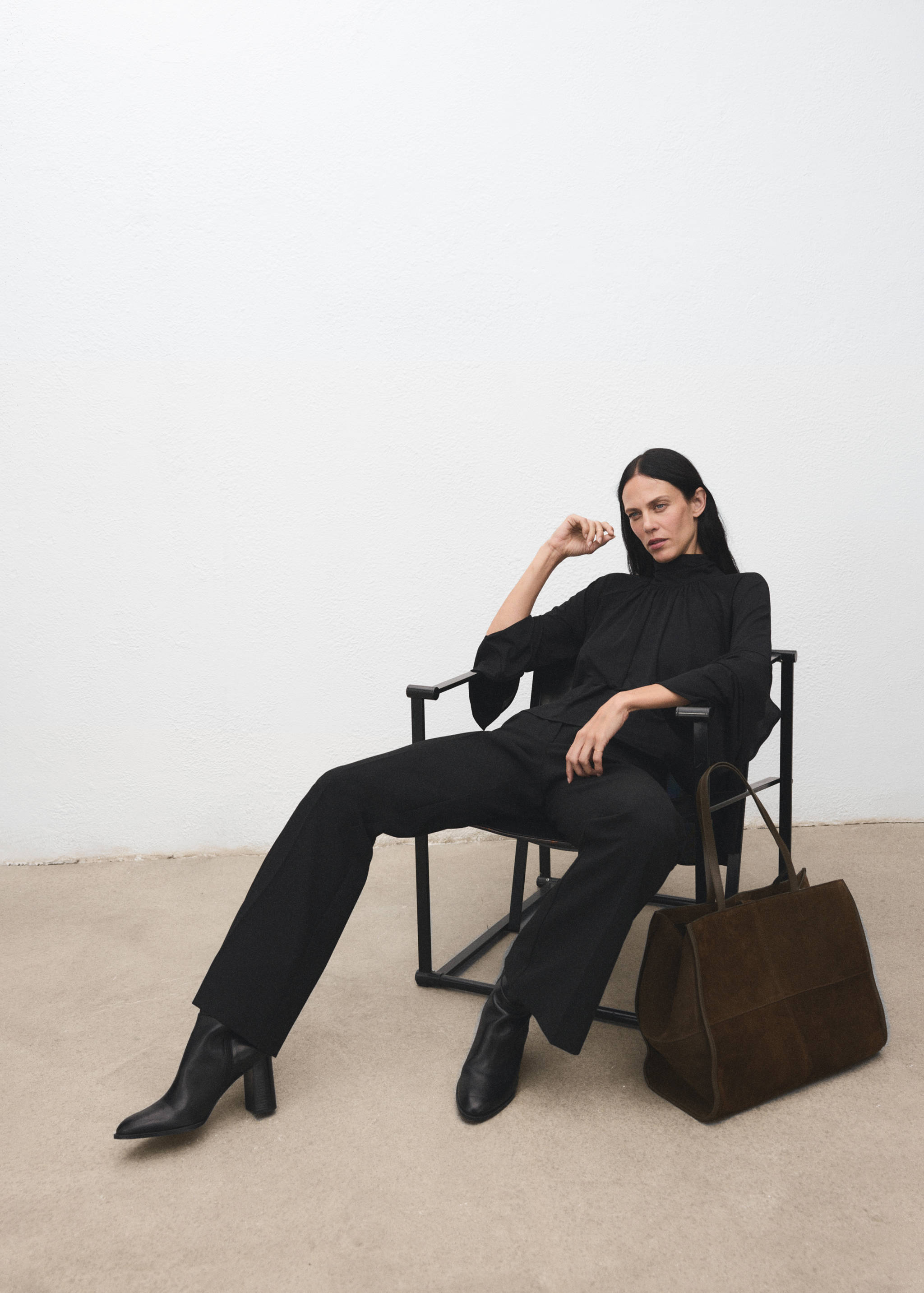 Suede leather shopper bag - General plane