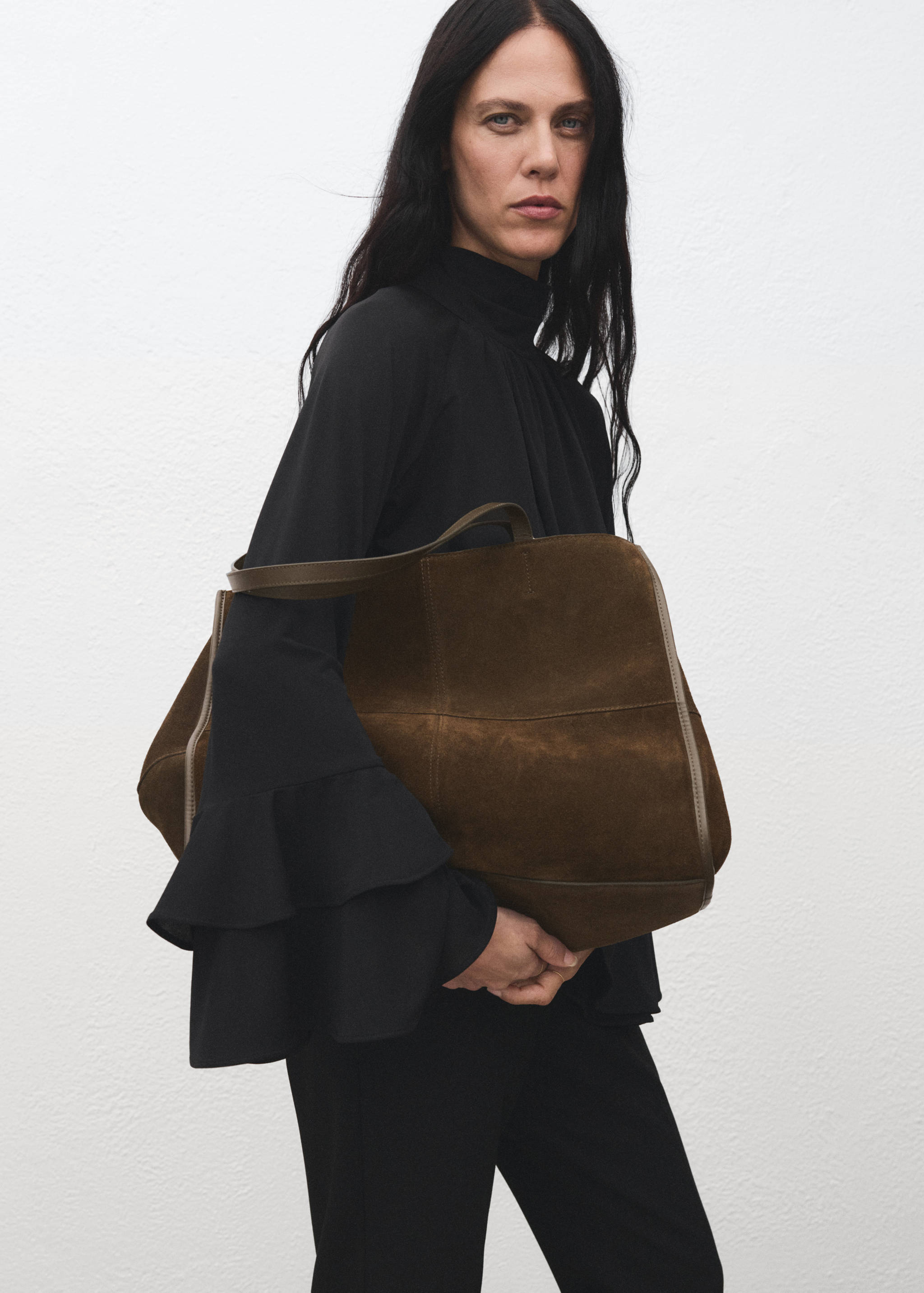 Suede leather shopper bag - Details of the article 9
