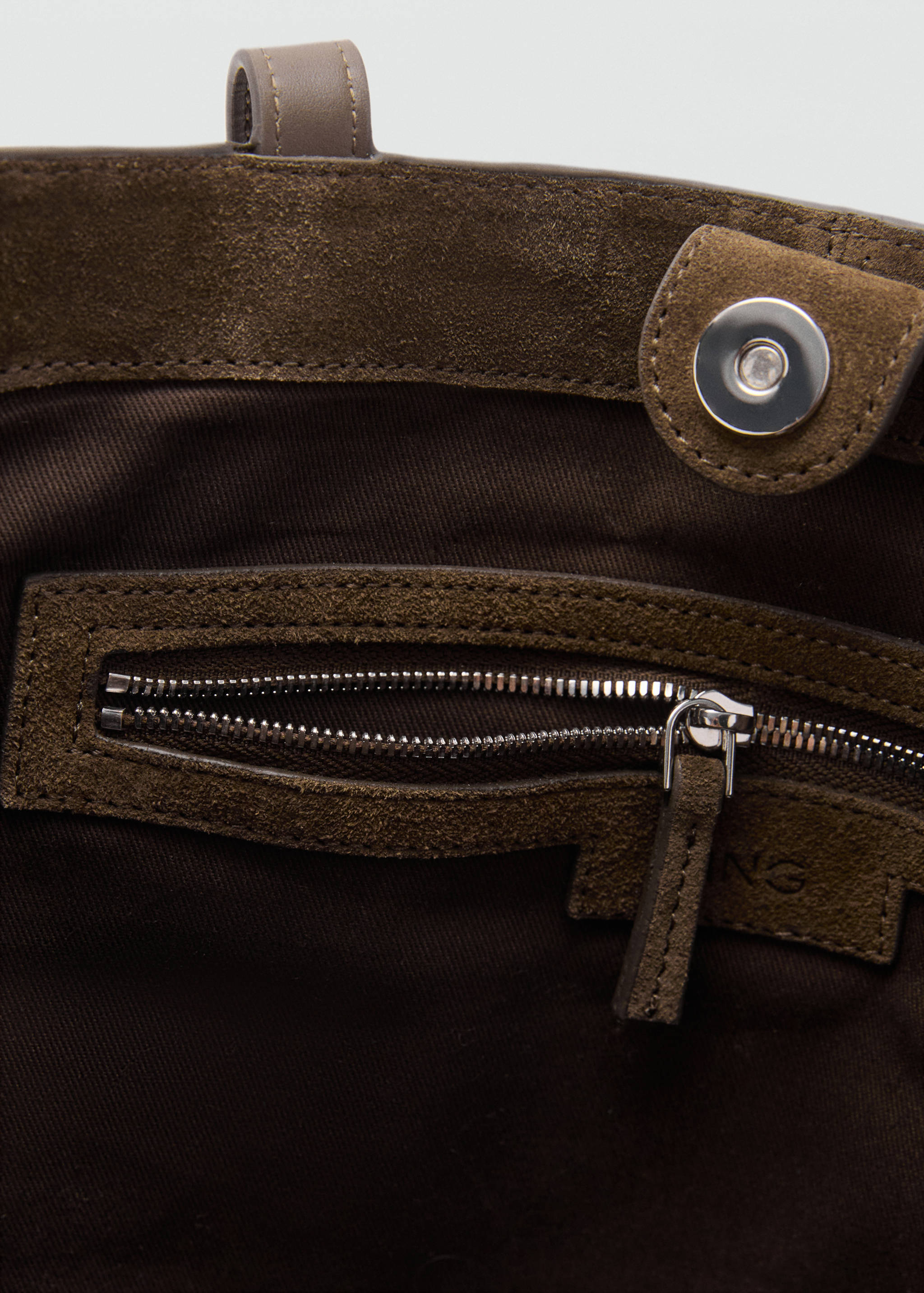 Suede leather shopper bag - Details of the article 1