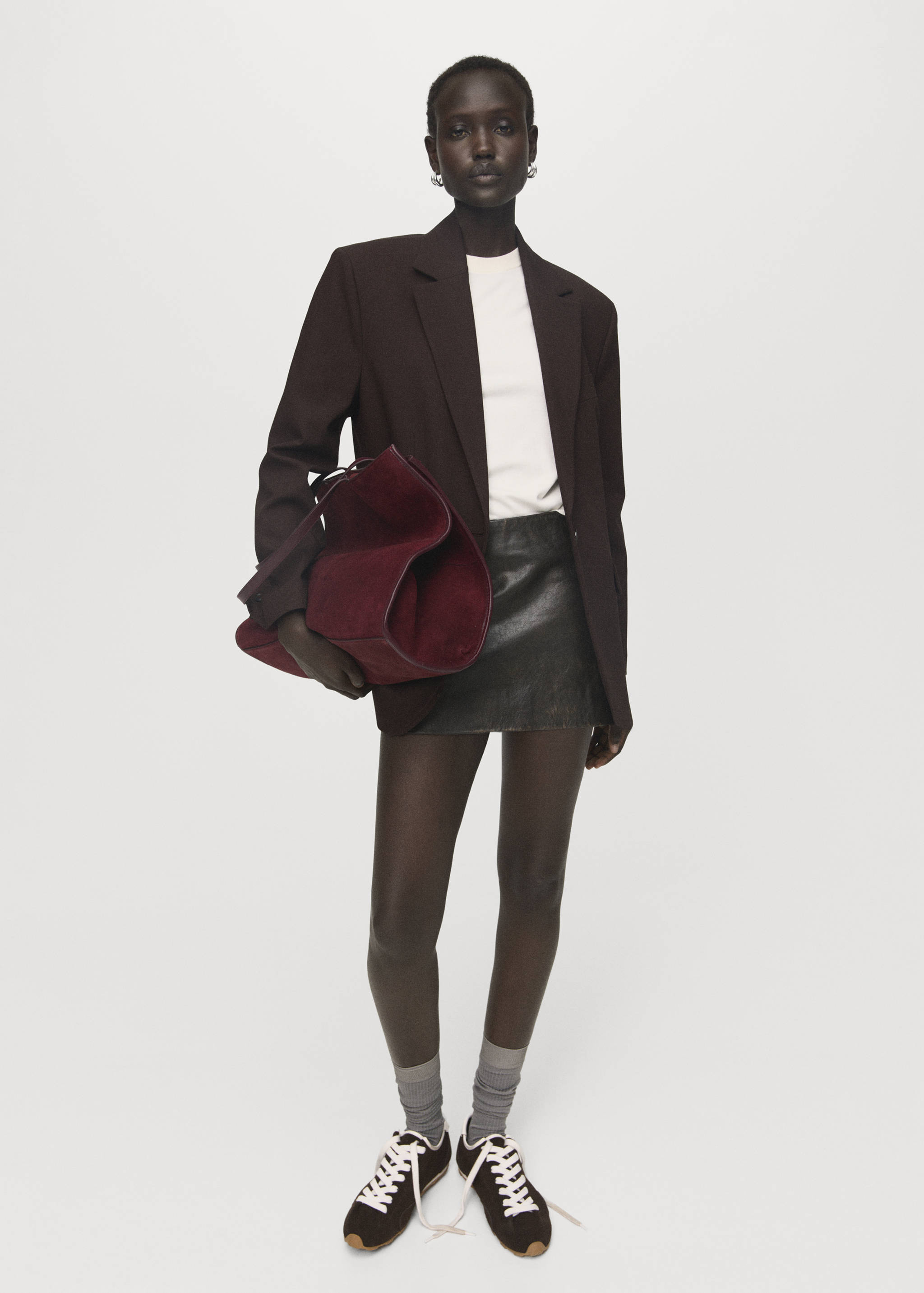 Suede leather shopper bag - General plane