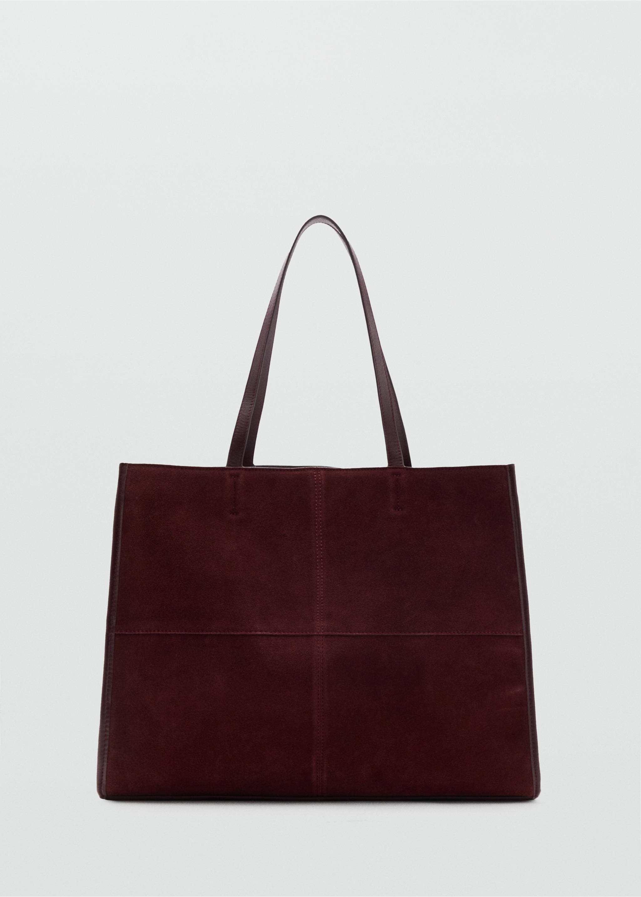 Suede leather shopper bag - Article without model, Burgundy. Ref: 17004446-00.
