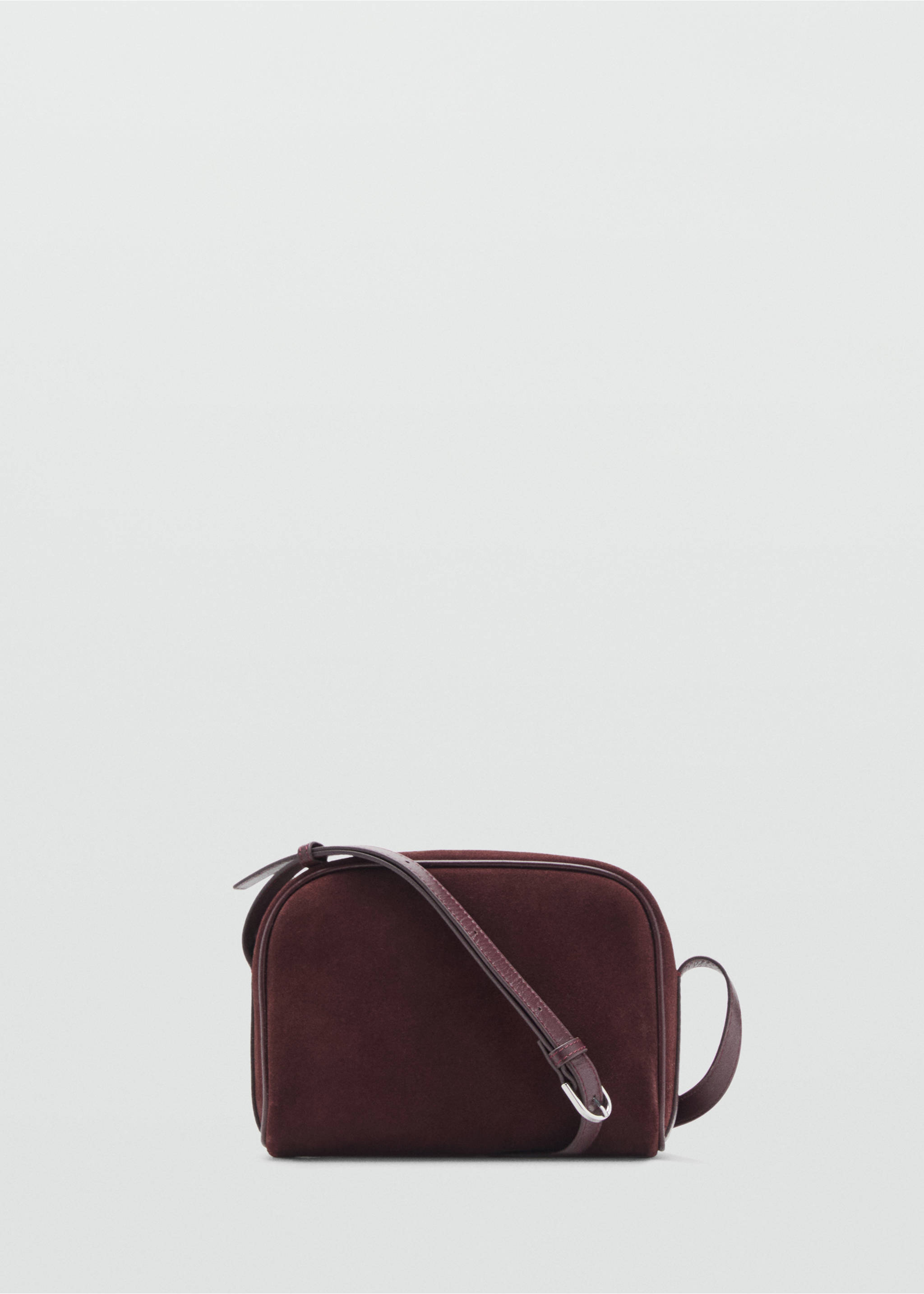 Sac bandoulière cuir suédé - Article sans modèle, Bordeaux. Ref: 17004447-00.