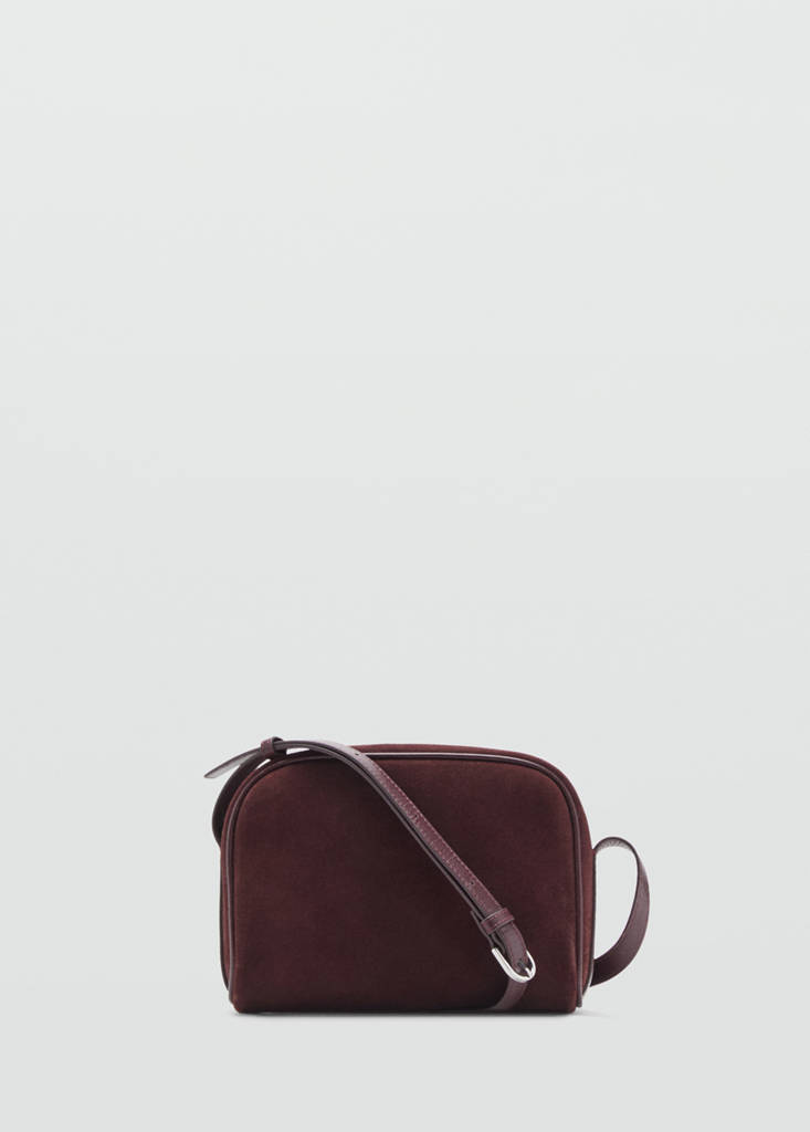 Suede leather shoulder bag