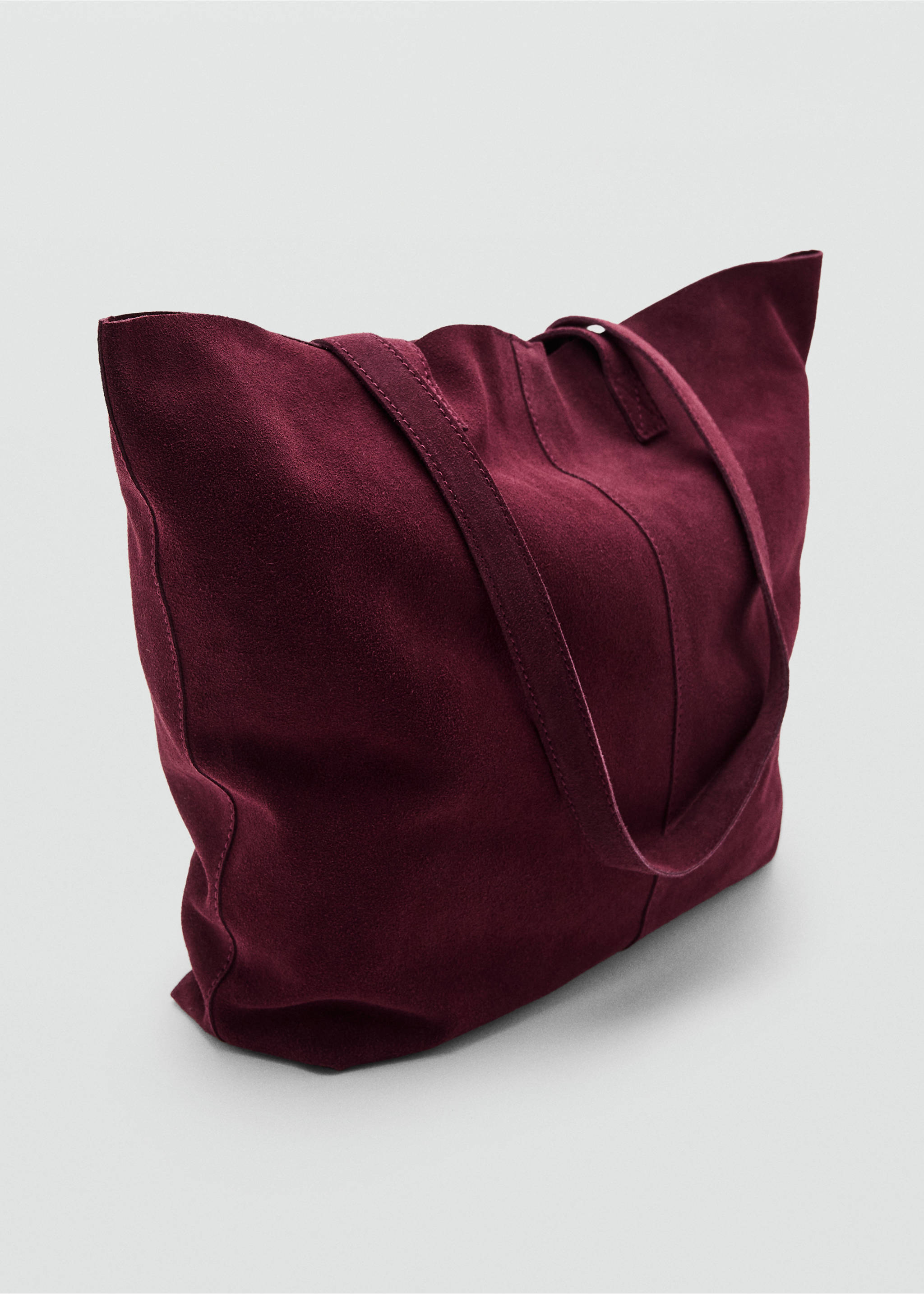 Leather tote bag - Medium plane, Burgundy. Ref: 17004450-00.