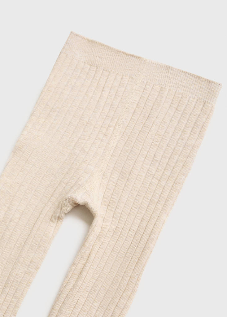 Ribbed tights — Beige