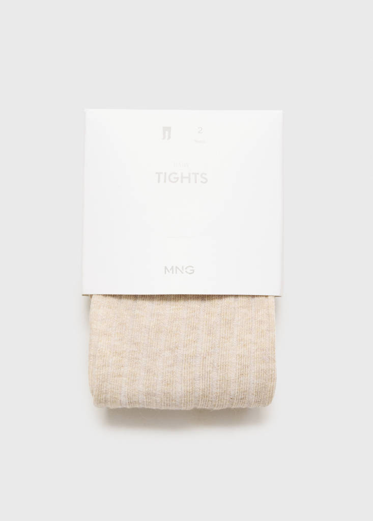 Ribbed tights — Beige