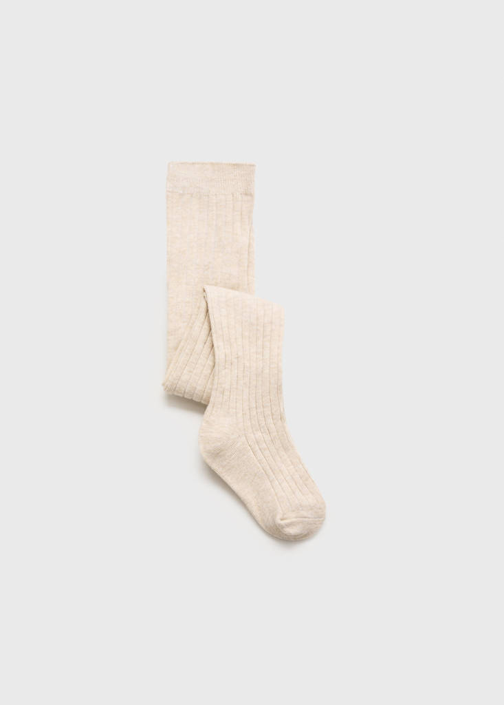 Ribbed tights — Beige