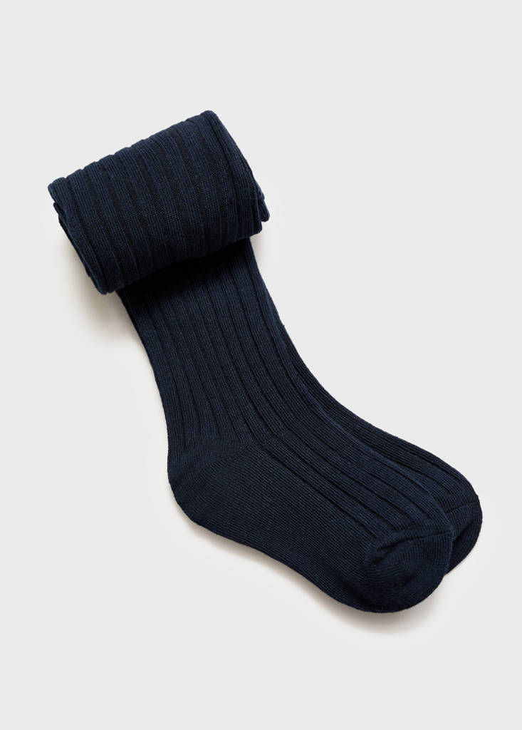Ribbed tights — Dark Navy