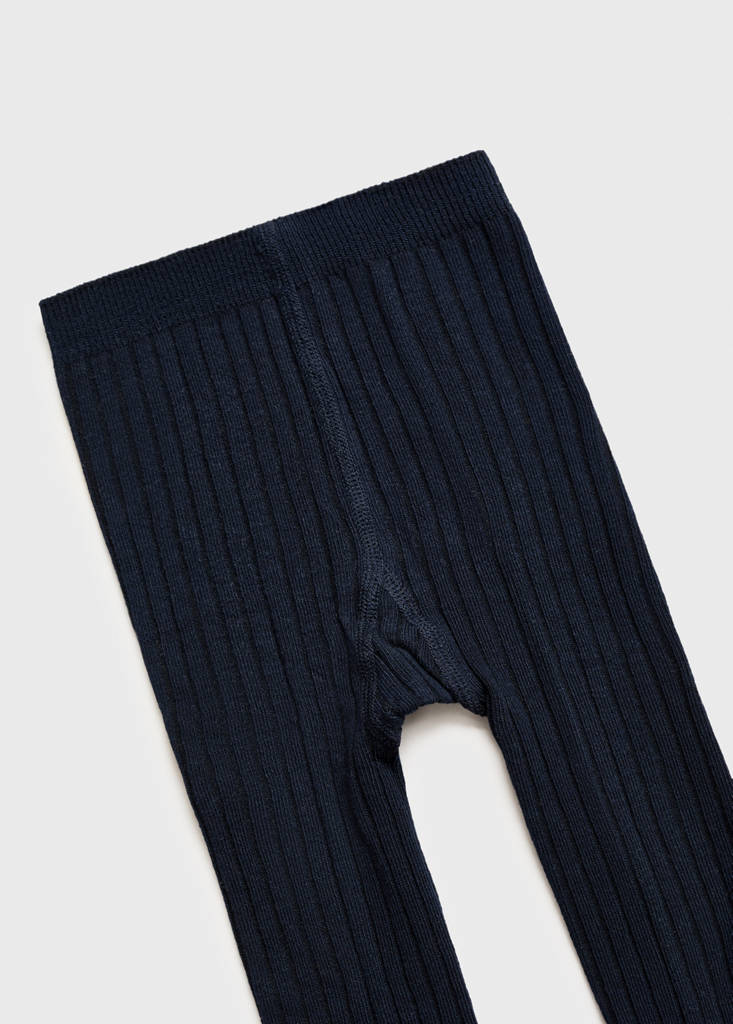 Ribbed tights — Dark Navy