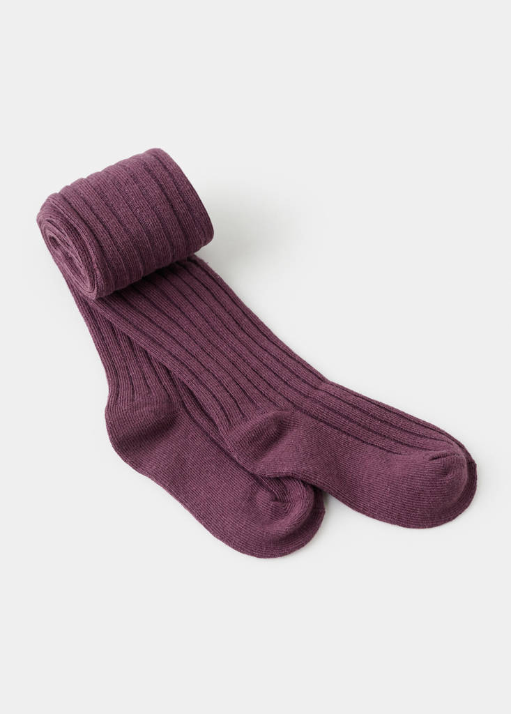 Ribbed tights — Cherry