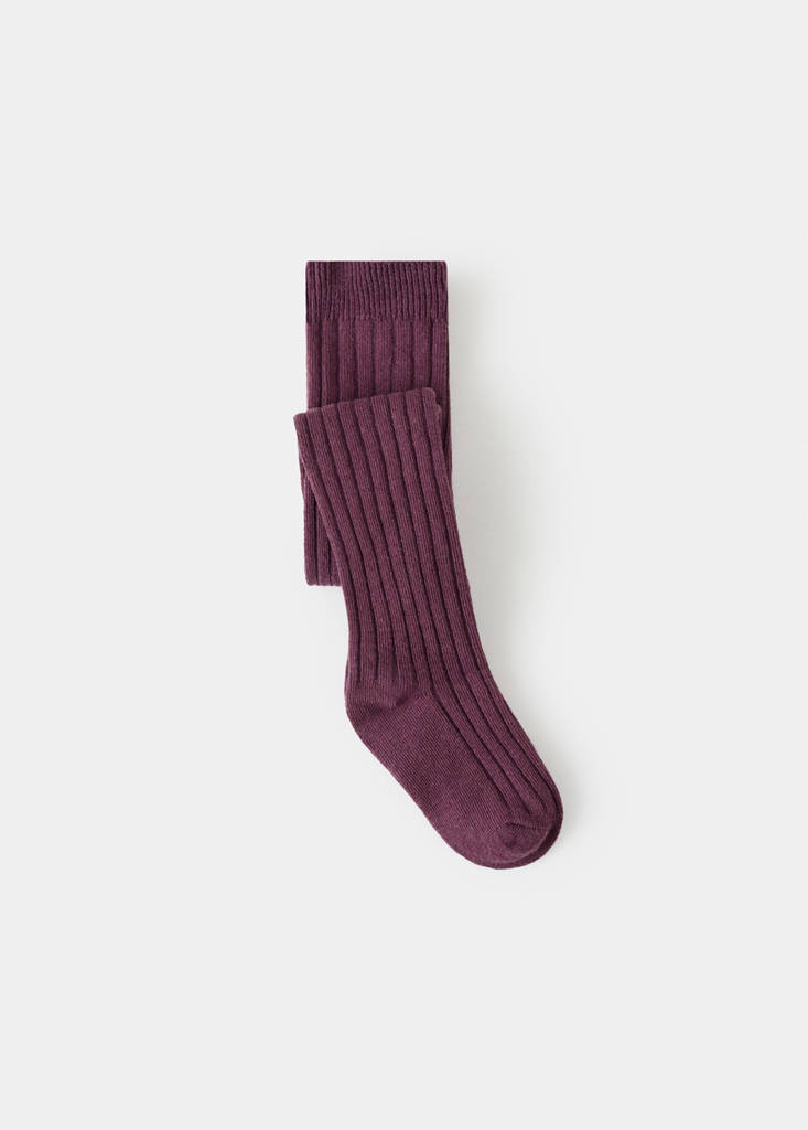 Ribbed tights — Cherry
