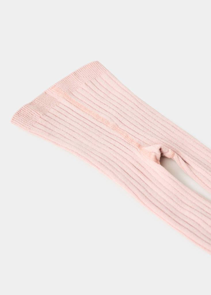 Ribbed tights — Pale Pink
