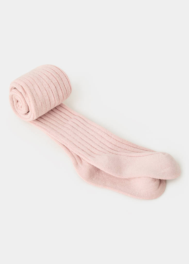 Ribbed tights — Pale Pink