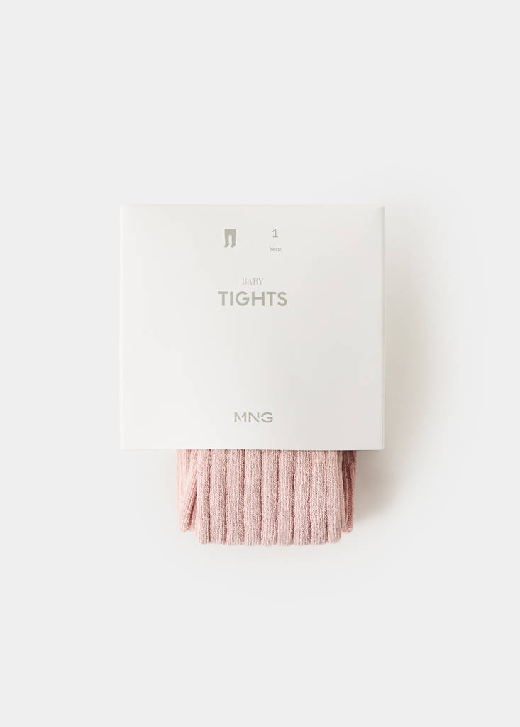 Ribbed tights — Pale Pink