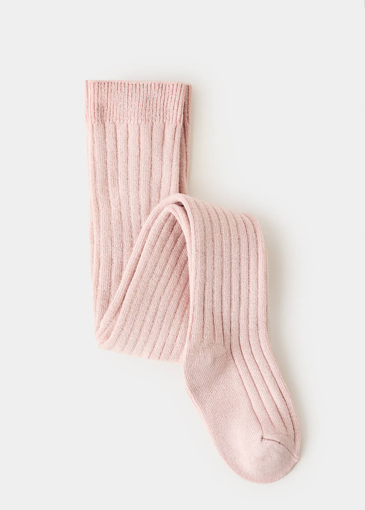 Ribbed tights — Pale Pink
