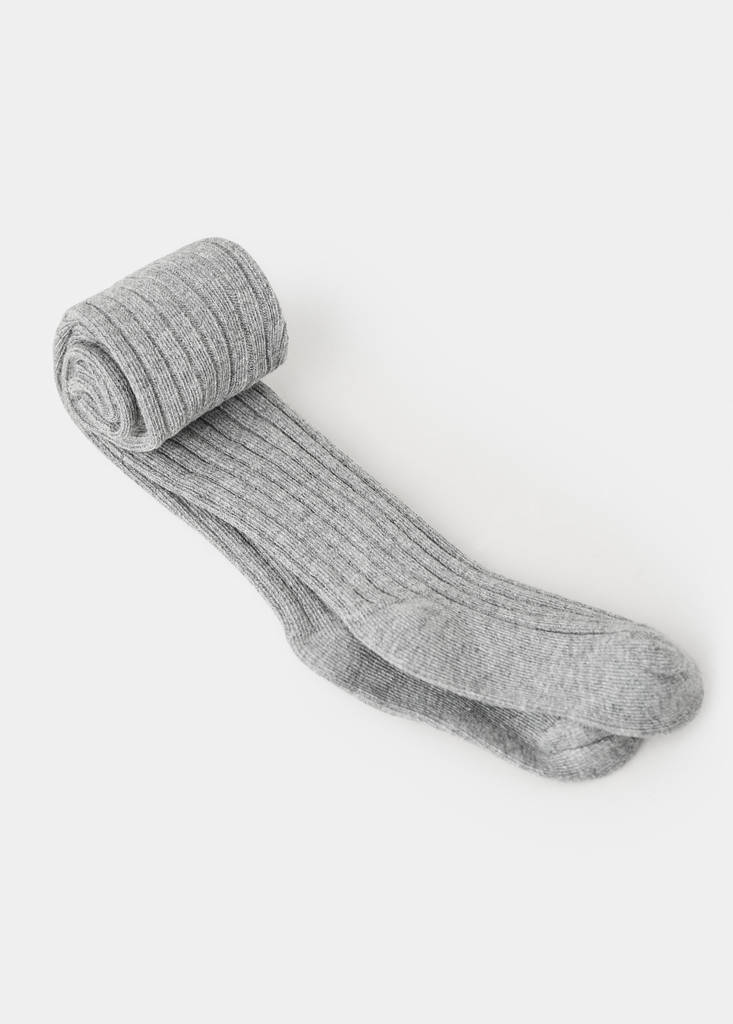 Ribbed tights — Medium Heather Grey