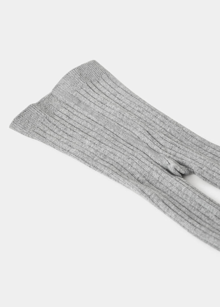 Ribbed tights — Medium Heather Grey