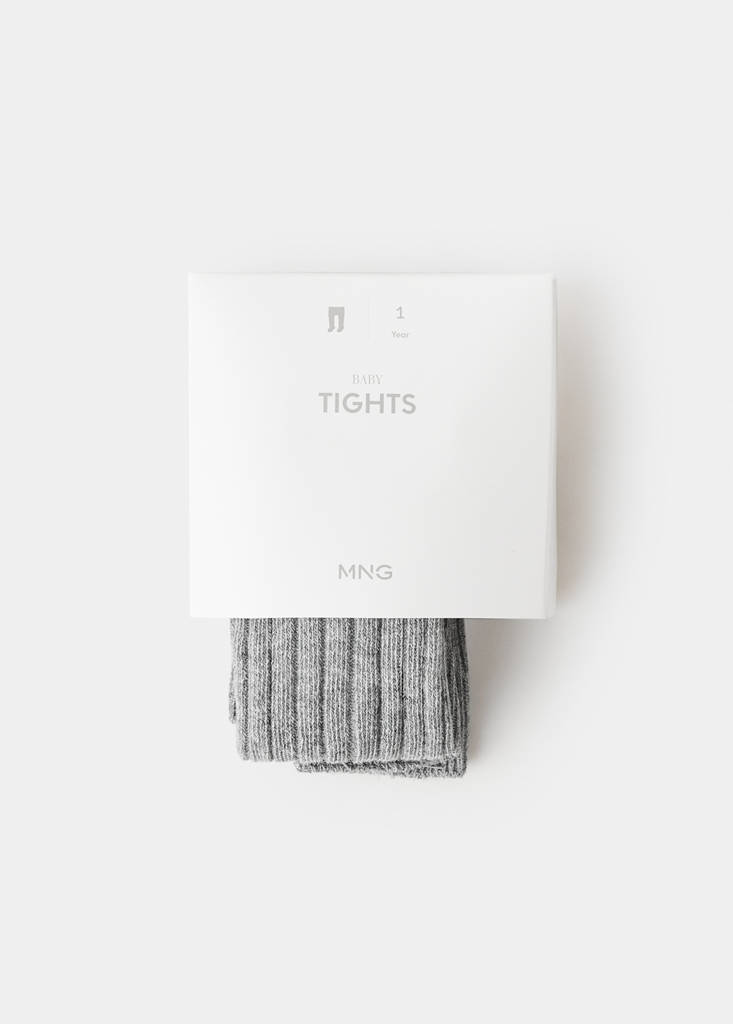 Ribbed tights — Medium Heather Grey