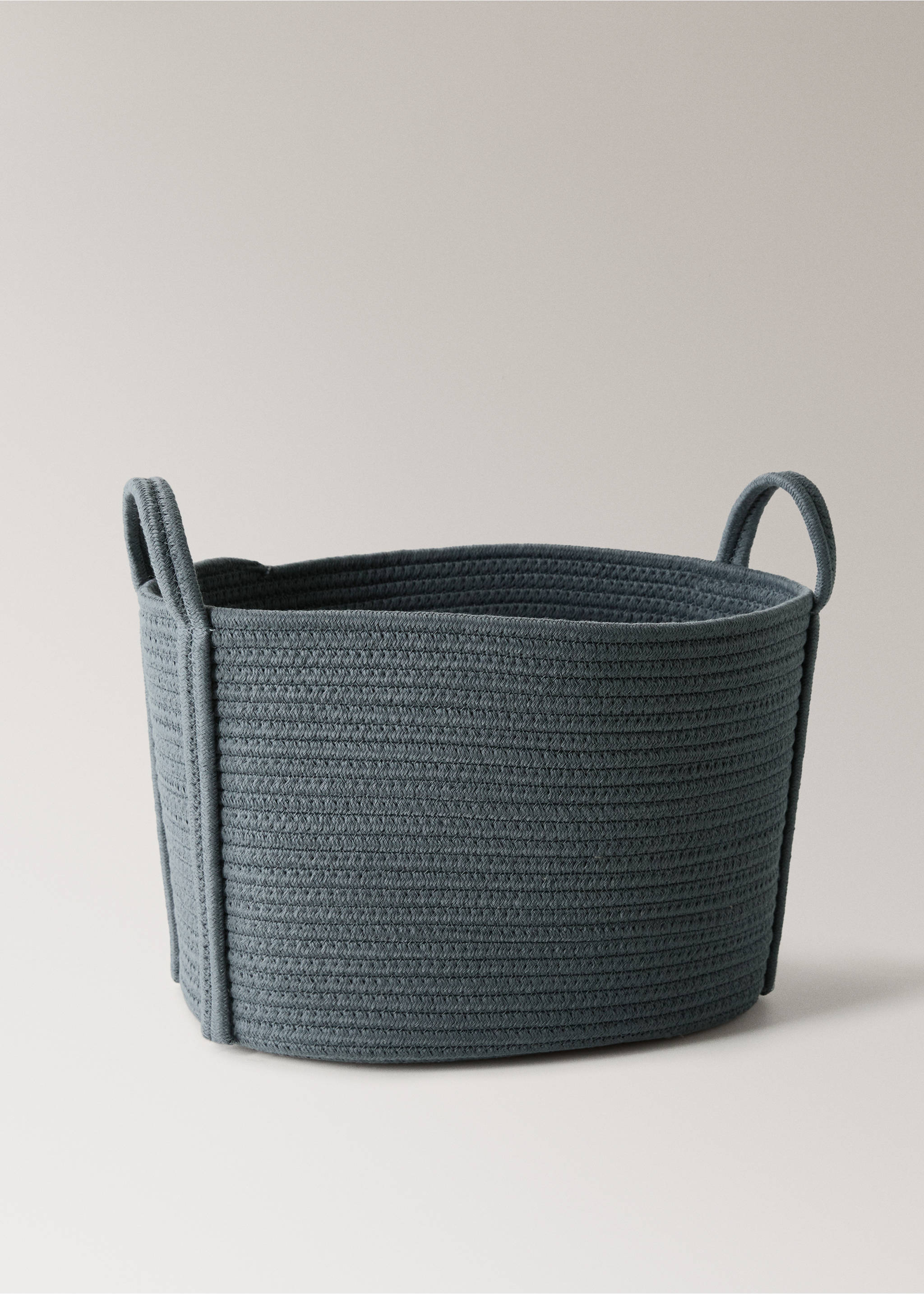 Large children's cotton basket with handles - Details of the article 1, Night Blue. Ref: 17004790-00.