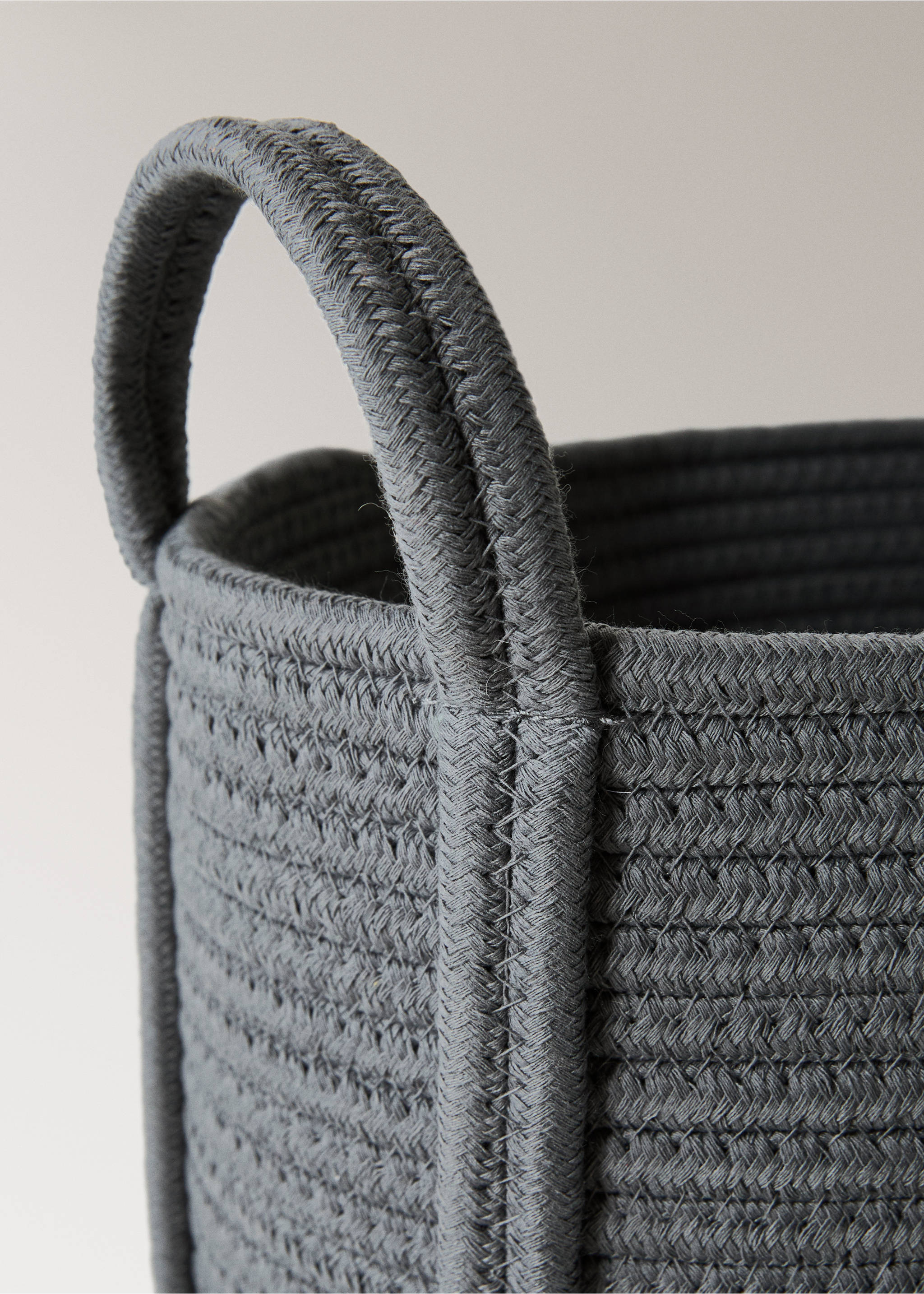 Large children's cotton basket with handles - Details of the article 2, Night Blue. Ref: 17004790-00.
