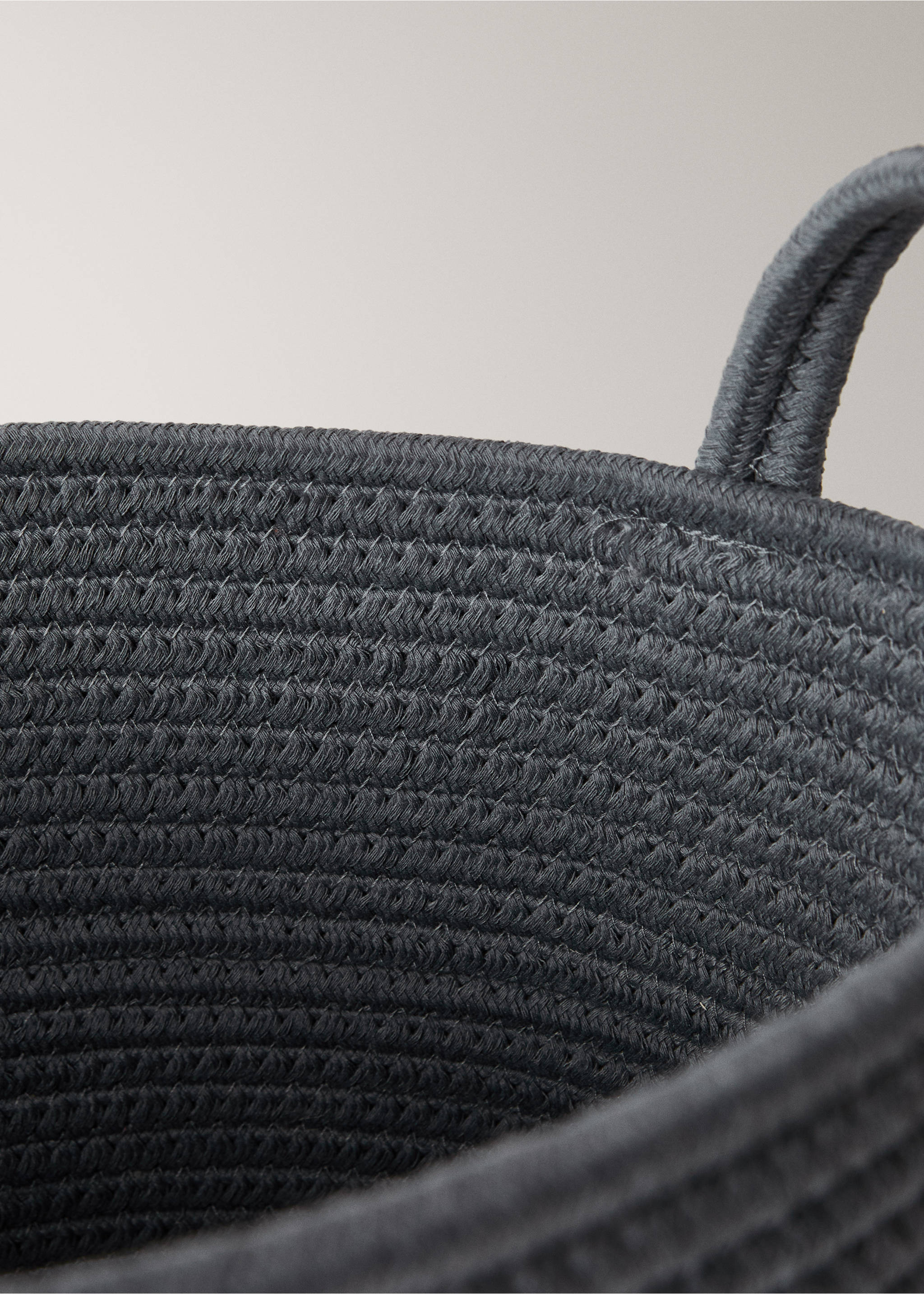 Large children's cotton basket with handles - Details of the article 3, Night Blue. Ref: 17004790-00.