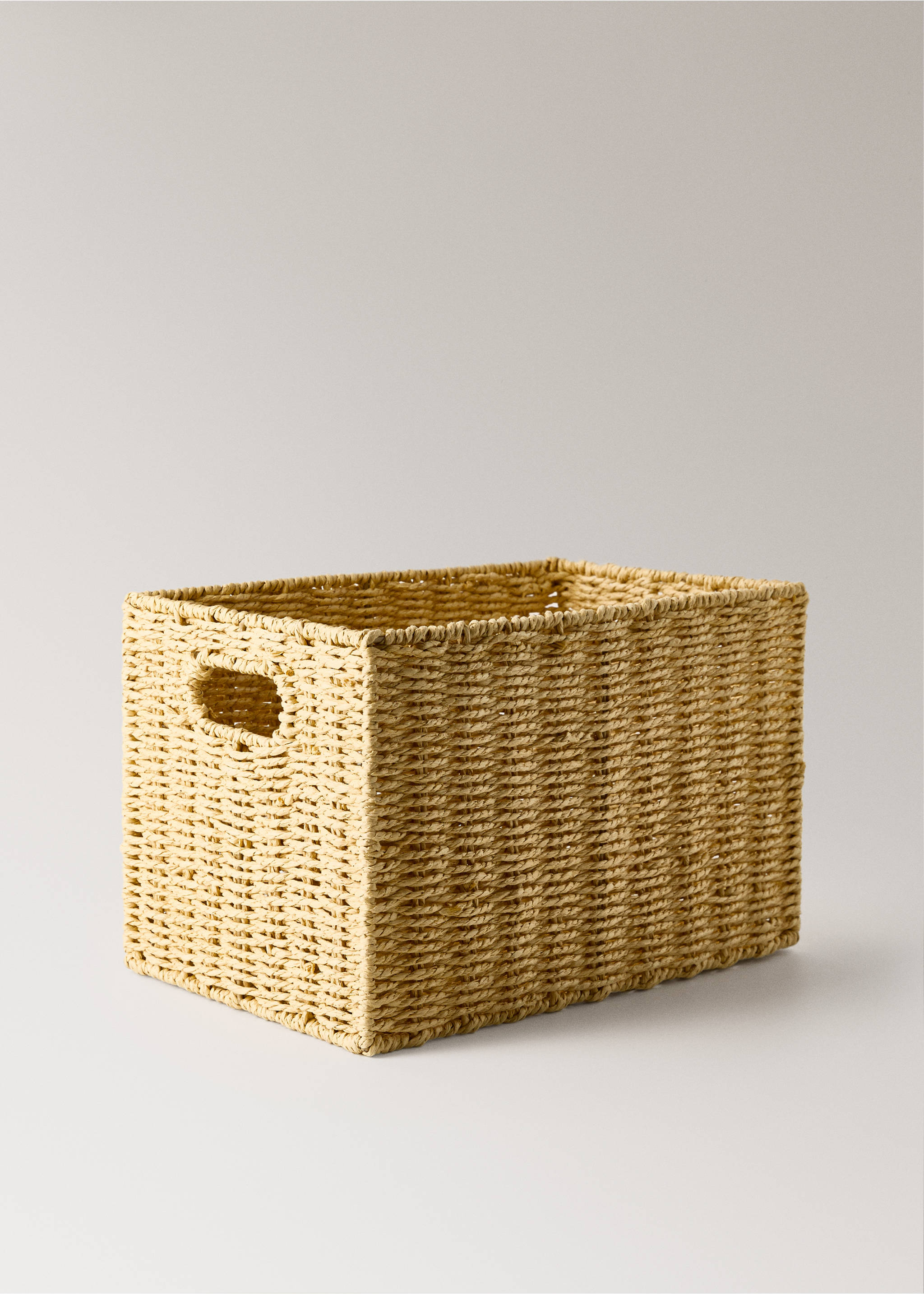 Large colored paper basket - Details of the article 1, Caramel. Ref: 17004793-00.