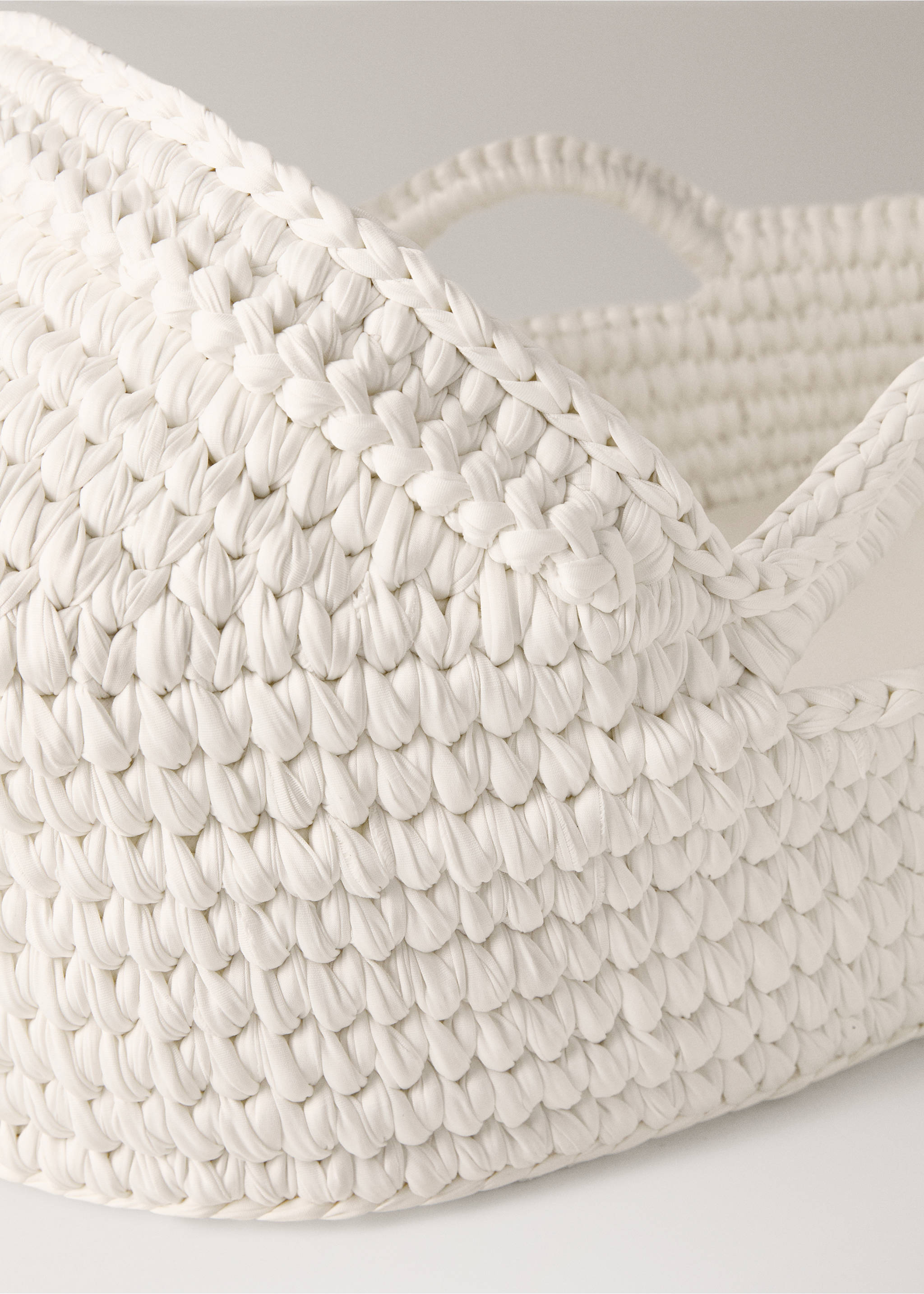 Crochet baby Moses basket - Details of the article 4, White. Ref: 17004794-00.