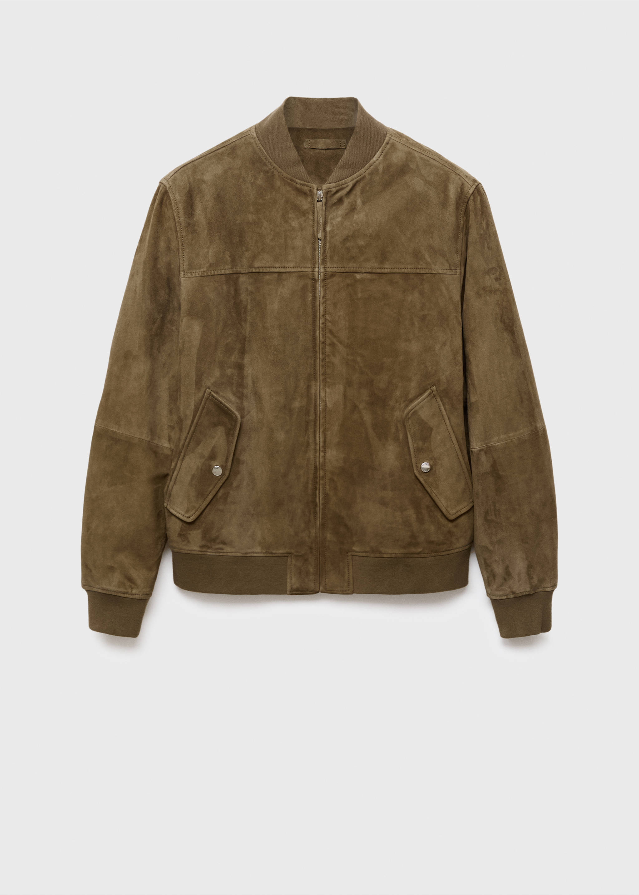 Suede leather bomber jacket - Article without model, Khaki. Ref: 17005141-00.