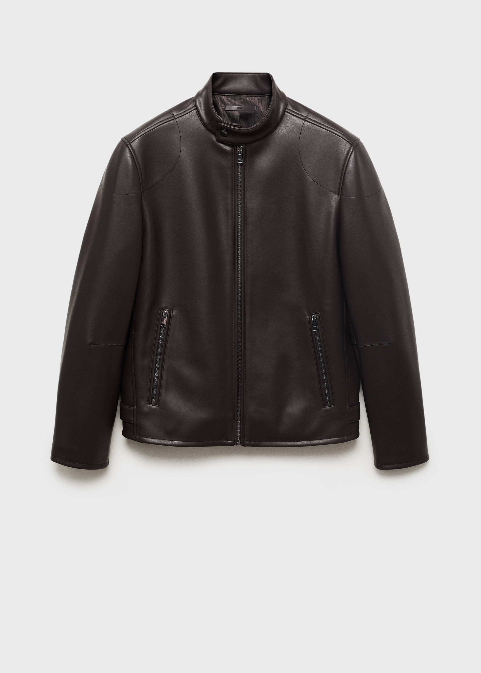 Zip-up faux-leather jacket - Article without model