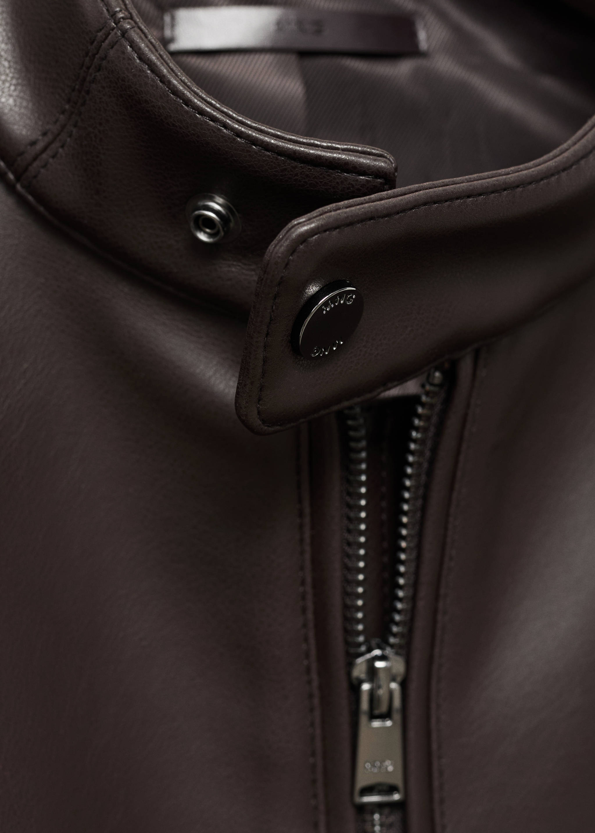 Zip-up faux-leather jacket - Details of the article 8